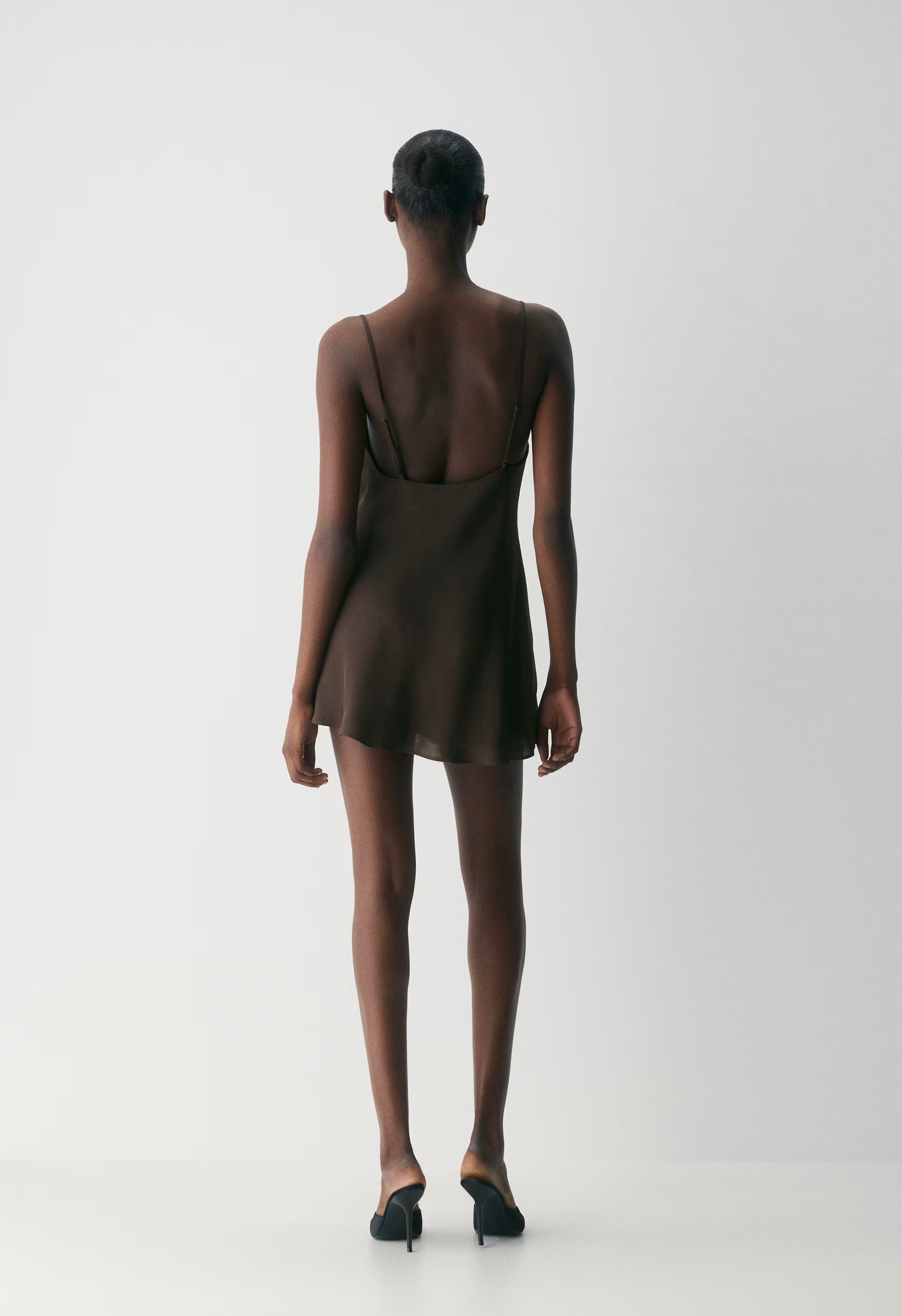 Confession Satin Dress - RICH MOCHA BROWN