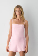 Confession Satin Dress - MILKSHAKE PINK