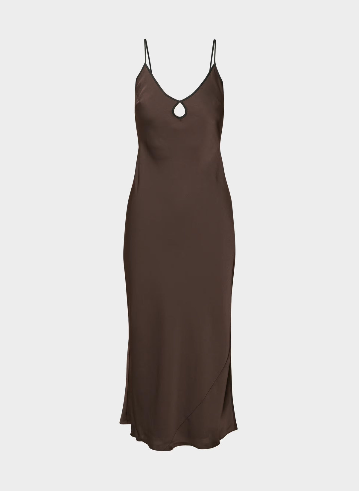Duskfall Satin Dress - RICH MOCHA BROWN/BLACK
