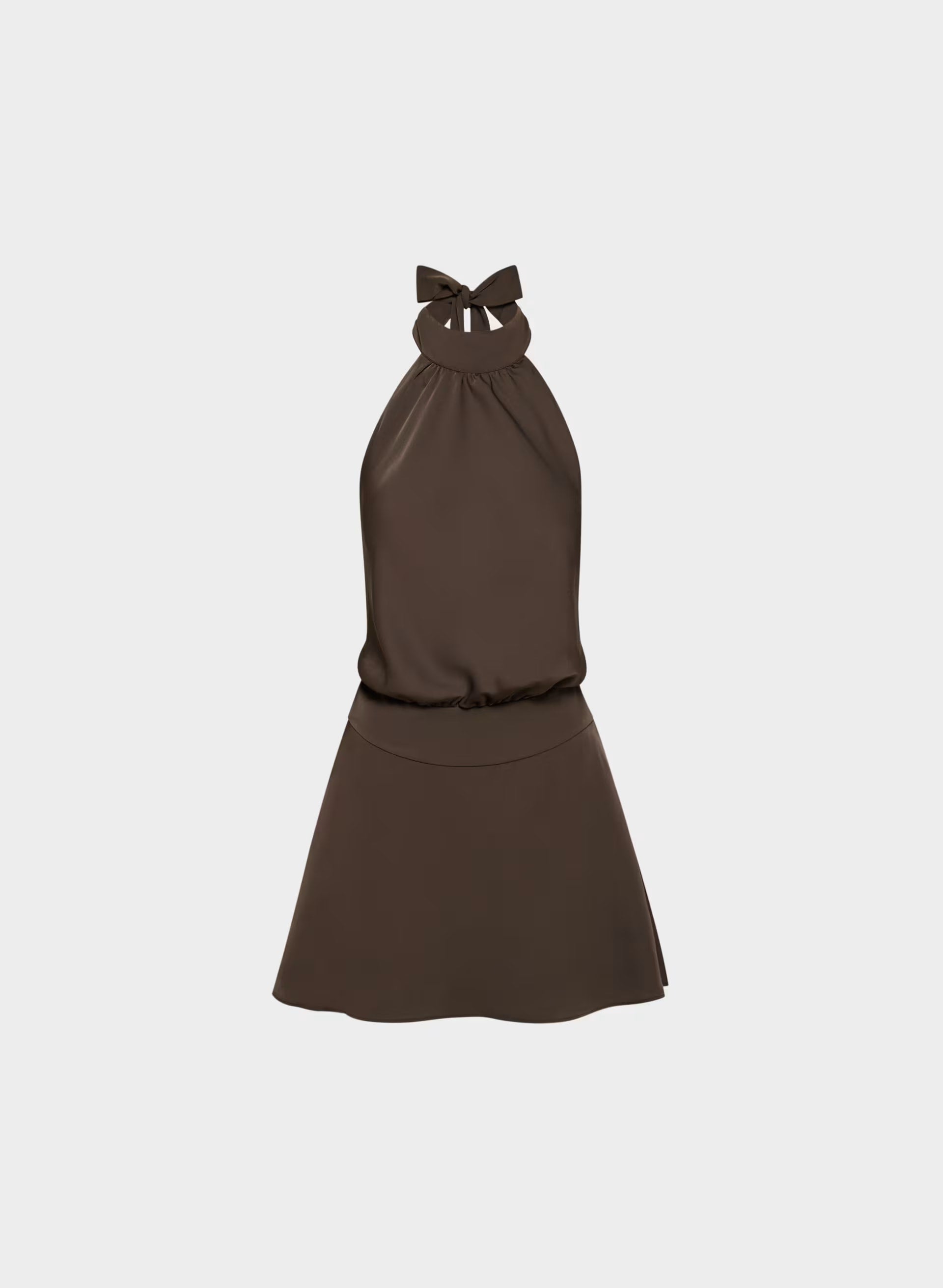 Posse Satin Dress - RICH MOCHA BROWN