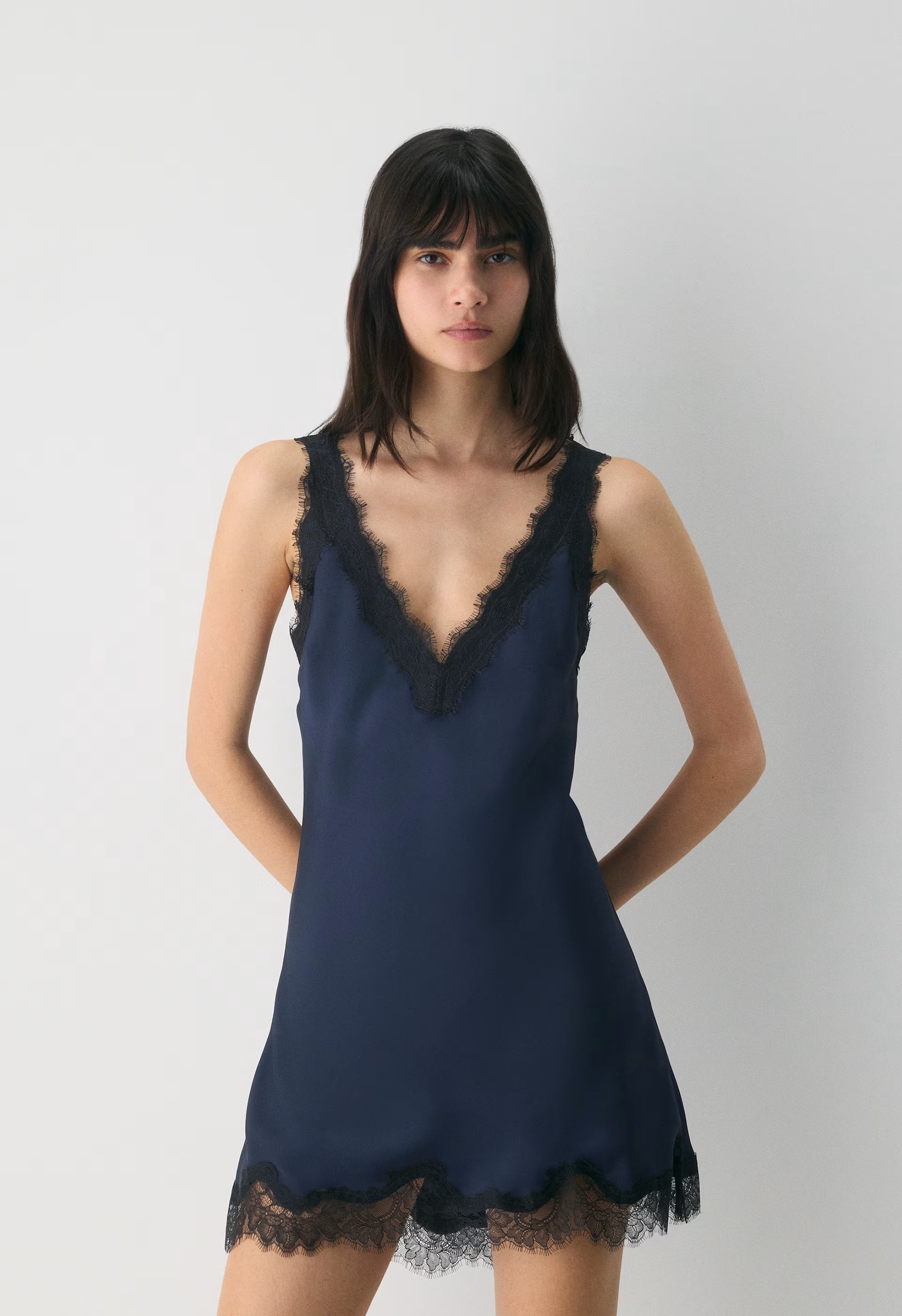 Suite Satin Dress - LEMONADE/LIGHT BIRCH