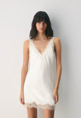 Suite Satin Dress - LT BR/SPKLG CHMPGN