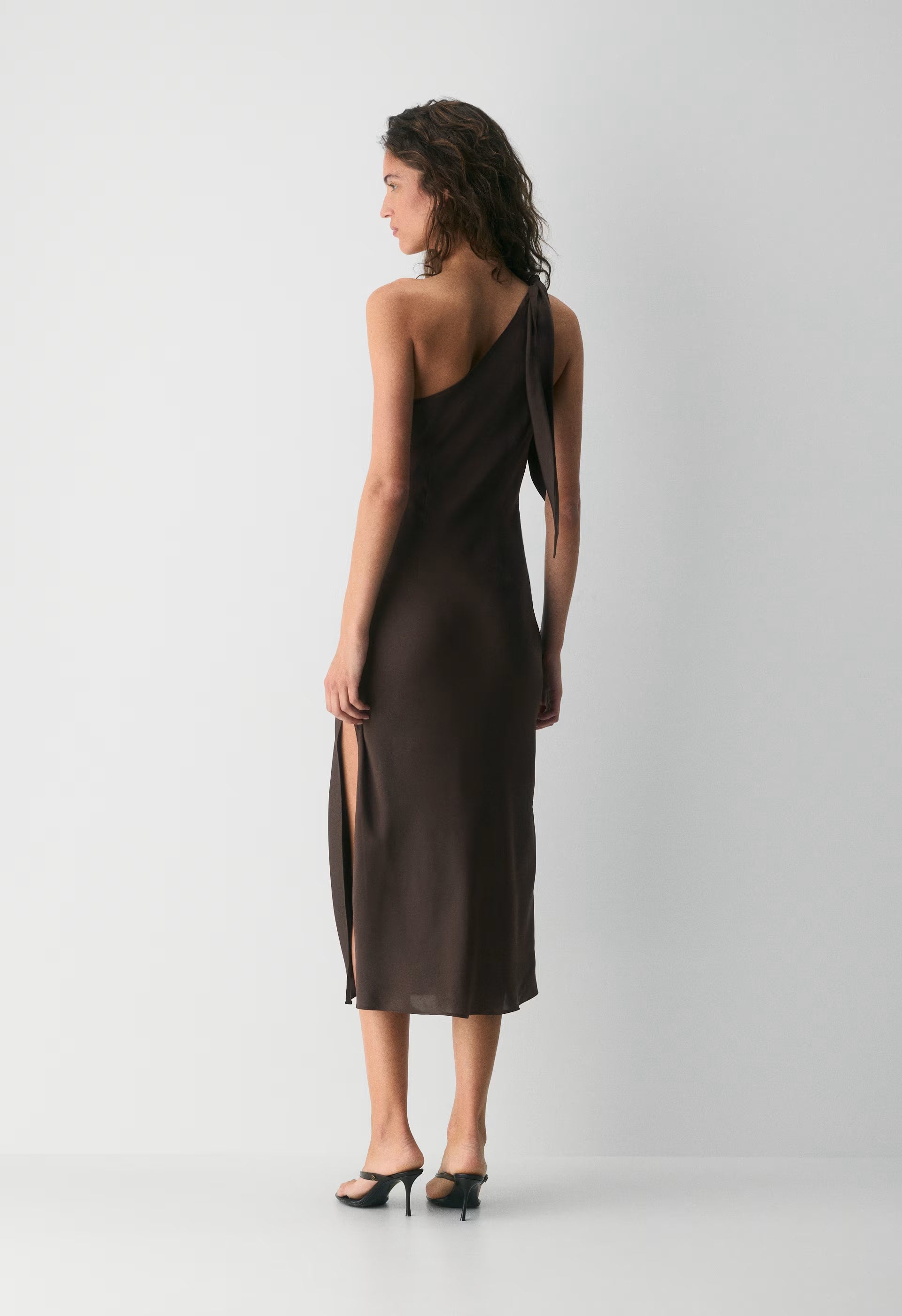 Champagne Satin Dress - RICH MOCHA BROWN