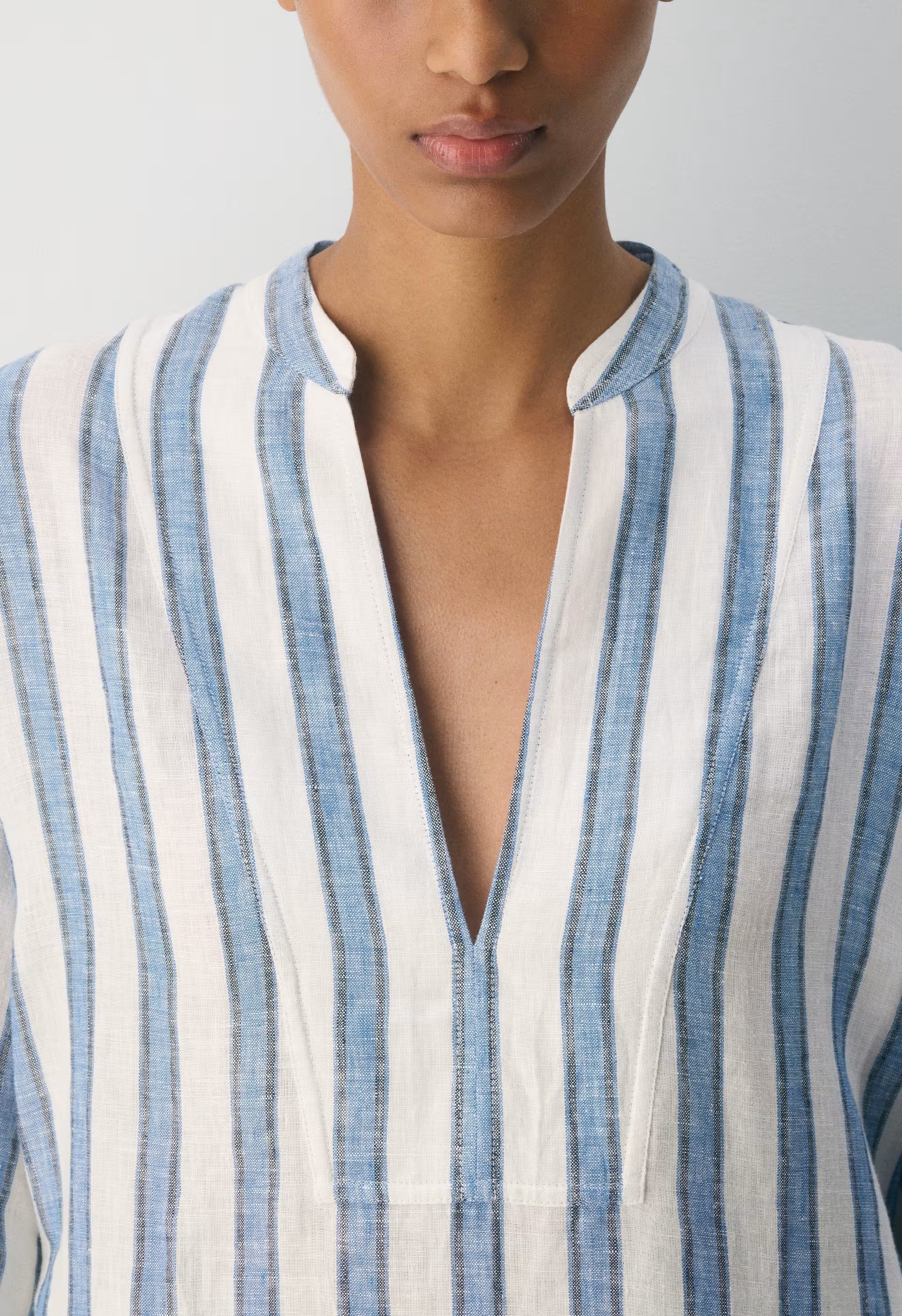 Amphora Linen Dress - WNFRD STRP WHT/FRCHBL