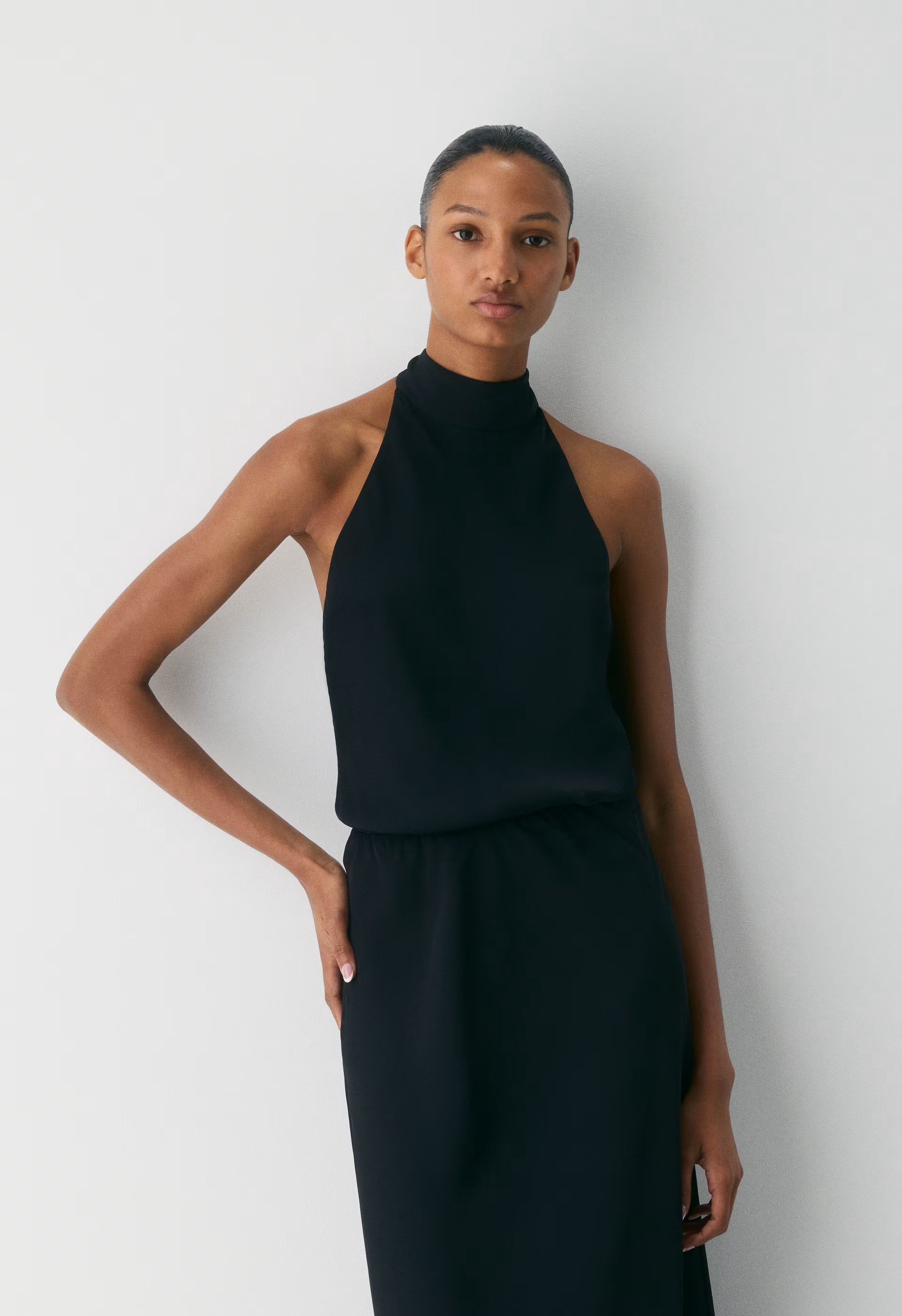 Central Halter Dress - BLACK