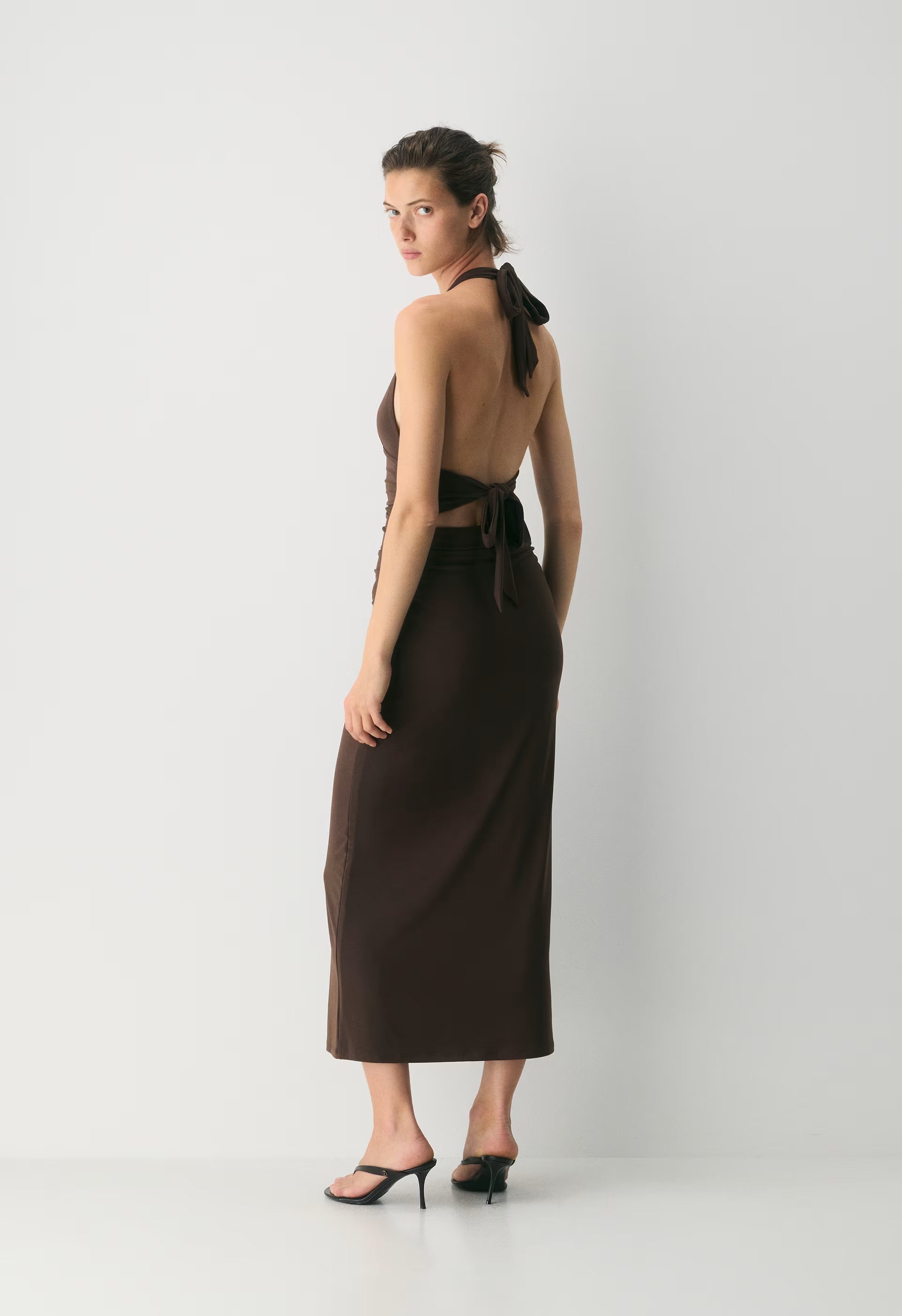 Smooth Matter™ Jazzroom Halter Dress - RICH MOCHA BROWN