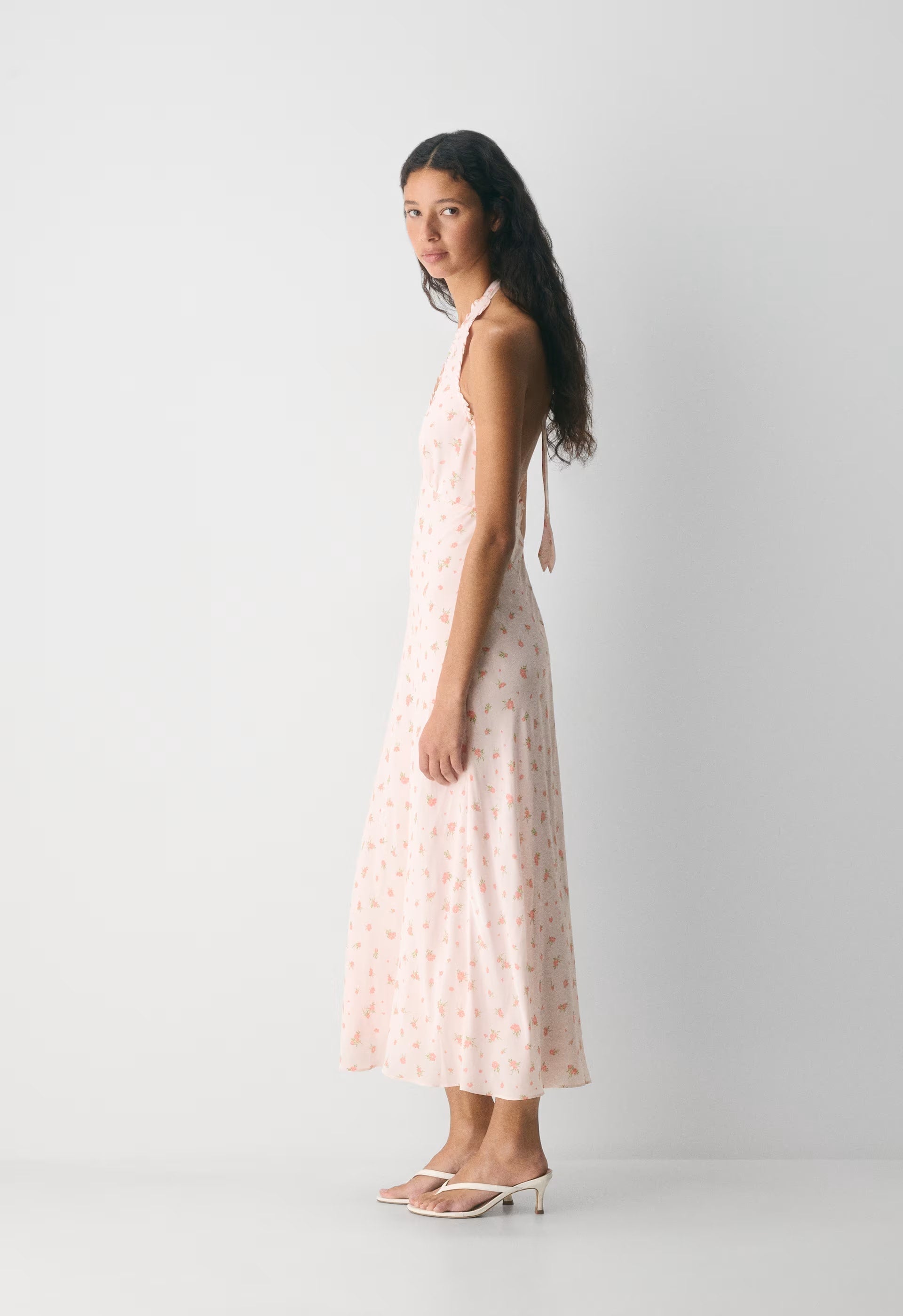 Hedgerow Halter Dress - PALE PEACH/PINK