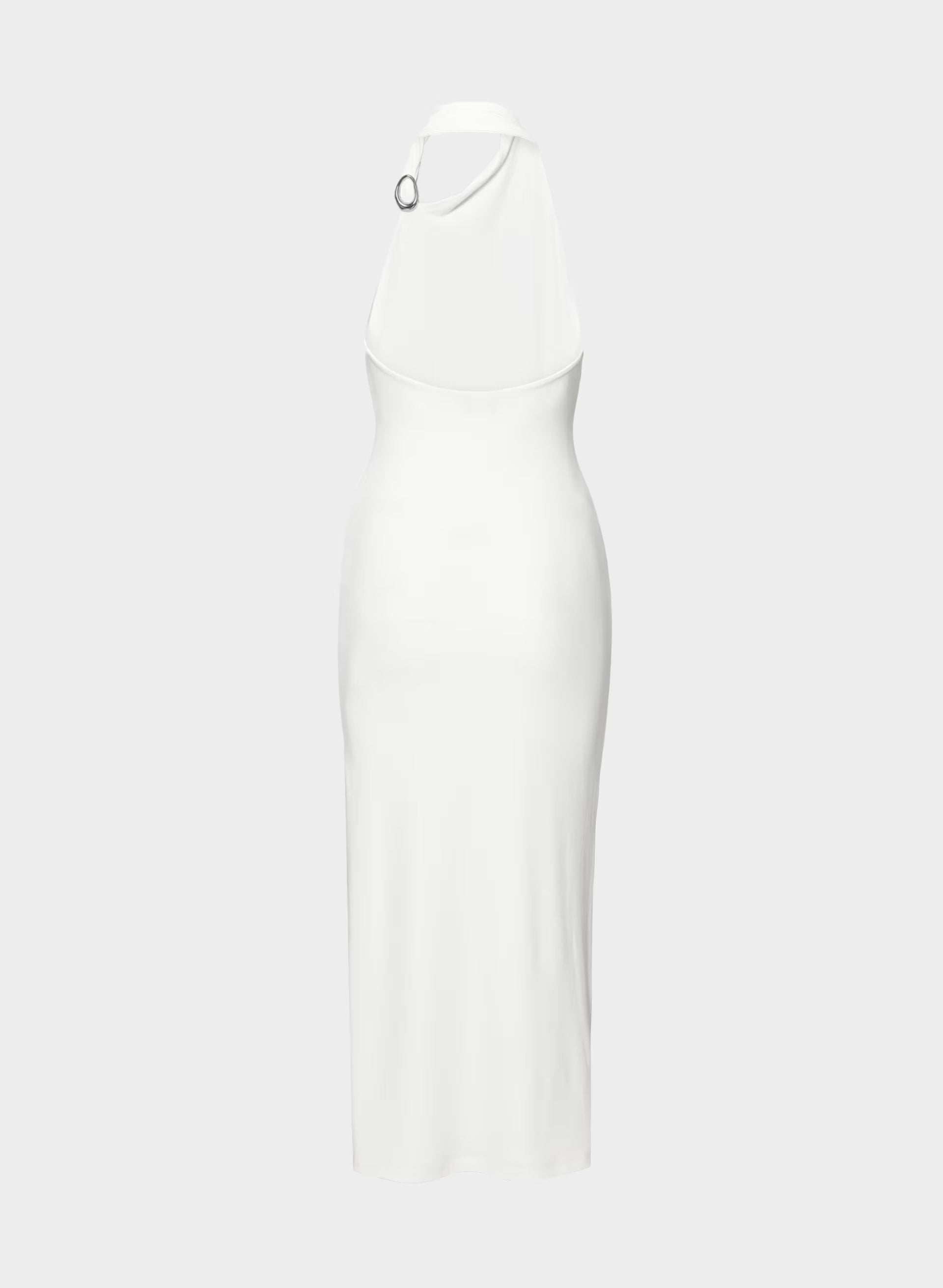 Smooth Matter™ Shadowplay Halter Dress - WHITE/SILVER