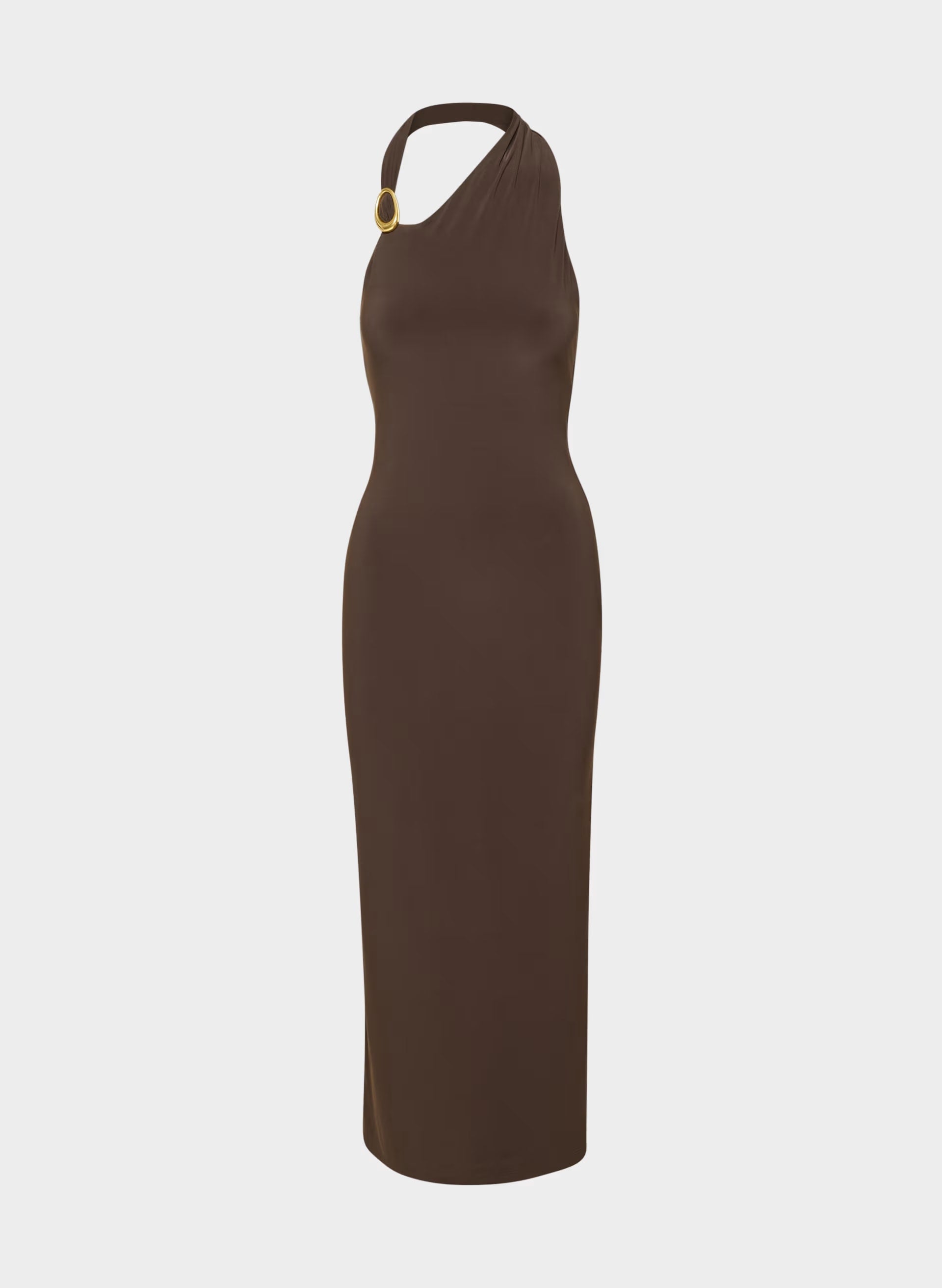 Smooth Matter™ Shadowplay Halter Dress - RCH MC BRN /GOLD