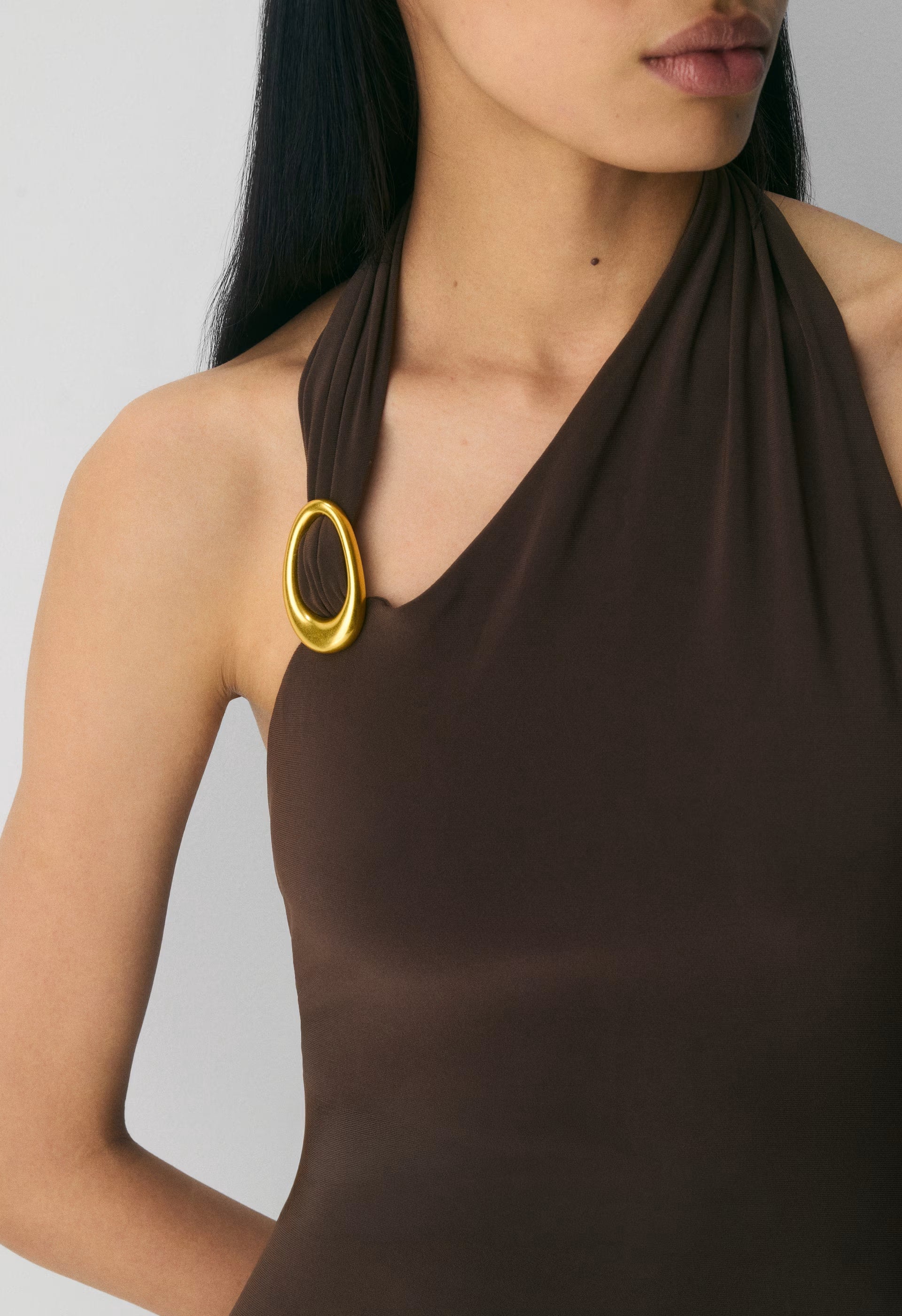 Smooth Matter™ Shadowplay Halter Dress - BLACK/SILVER