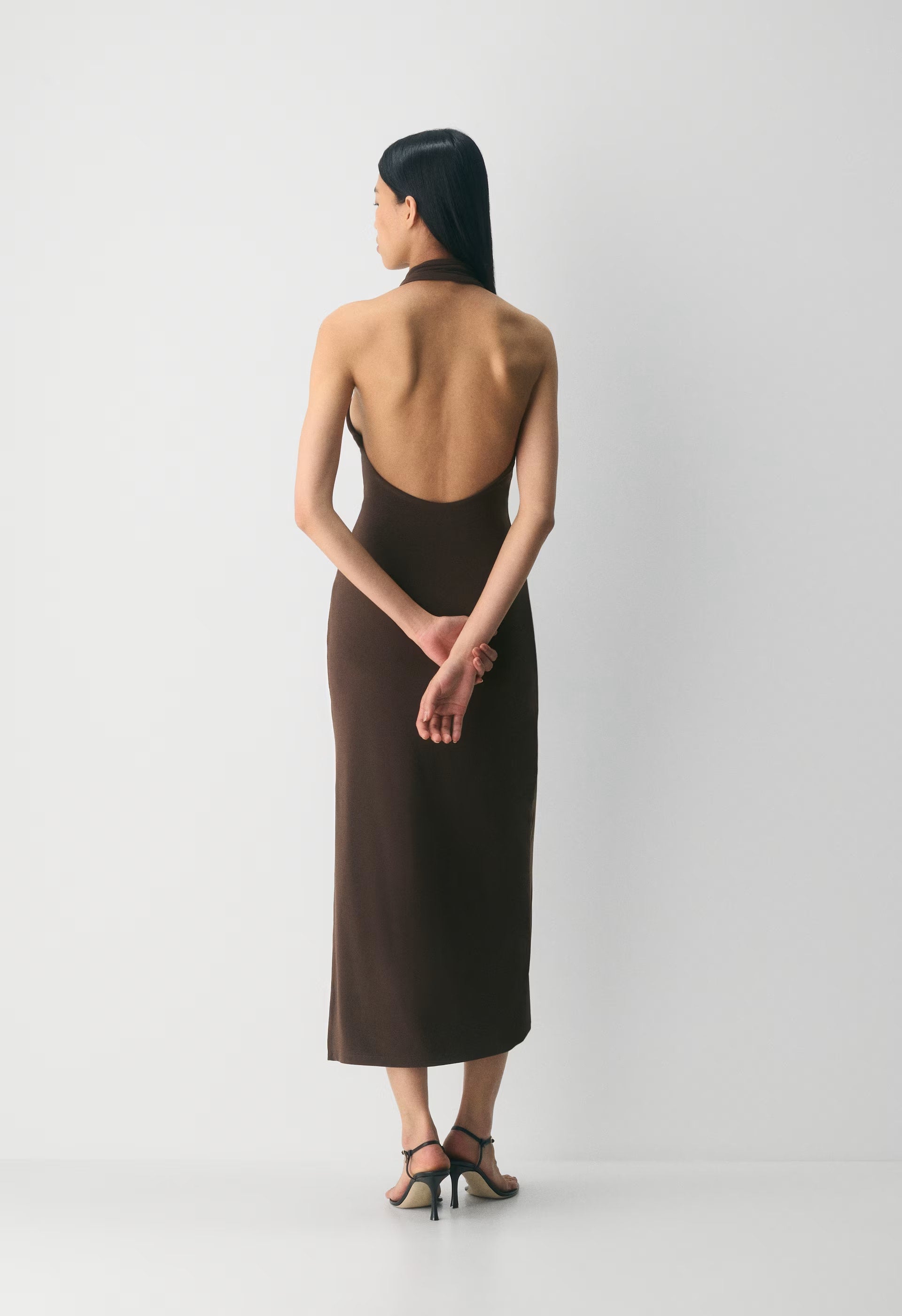 Smooth Matter™ Shadowplay Halter Dress - BLACK/SILVER