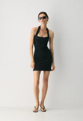 Calypso Halter Dress - BLACK