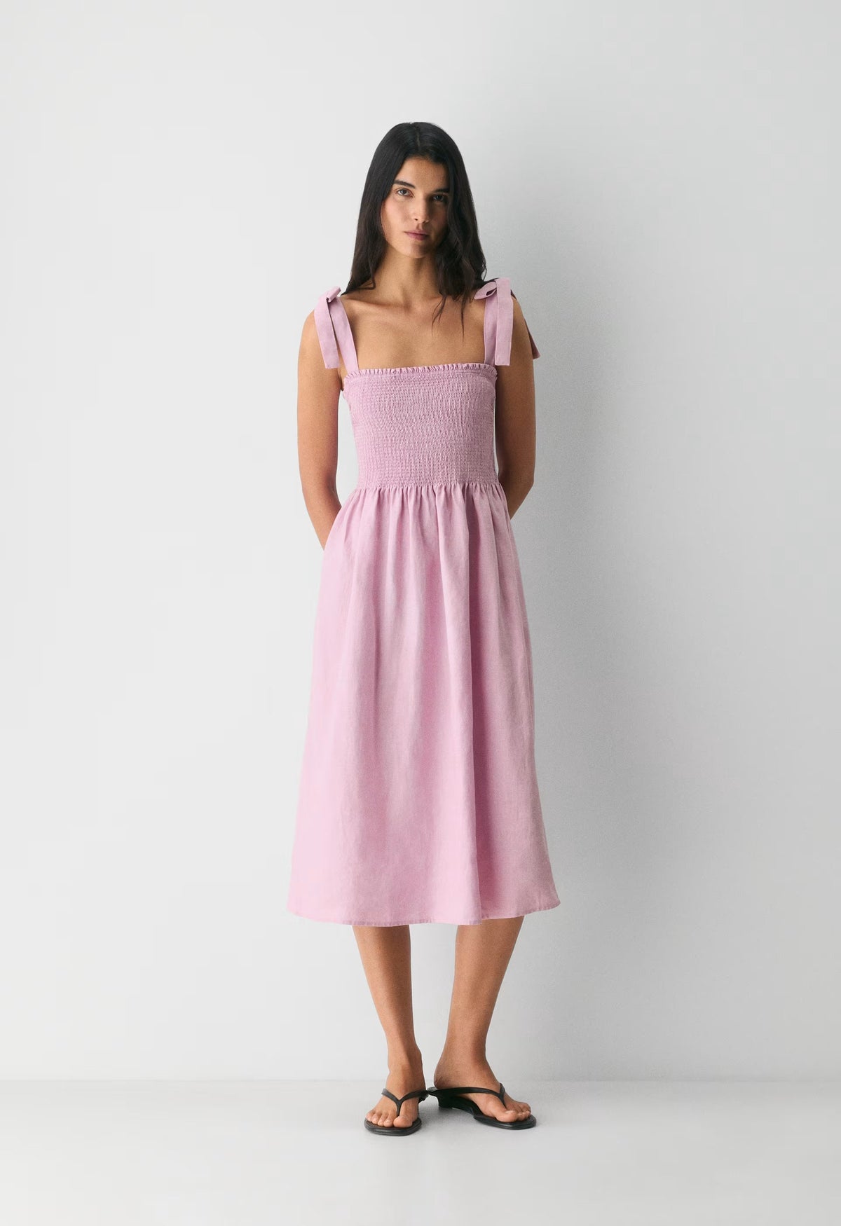 Golden Hour Linen Dress - SWEET PEA PURPLE