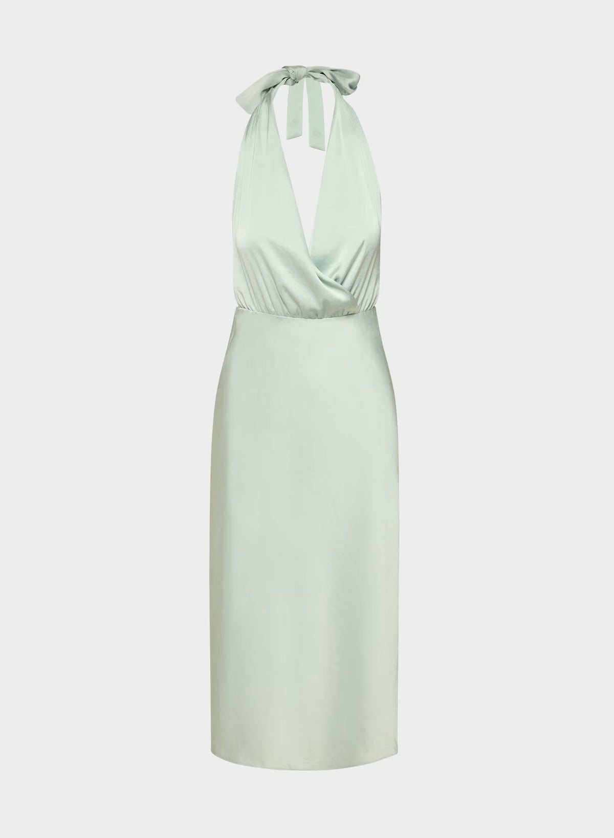 Sprig Satin Halter Dress - AGAVE GREEN