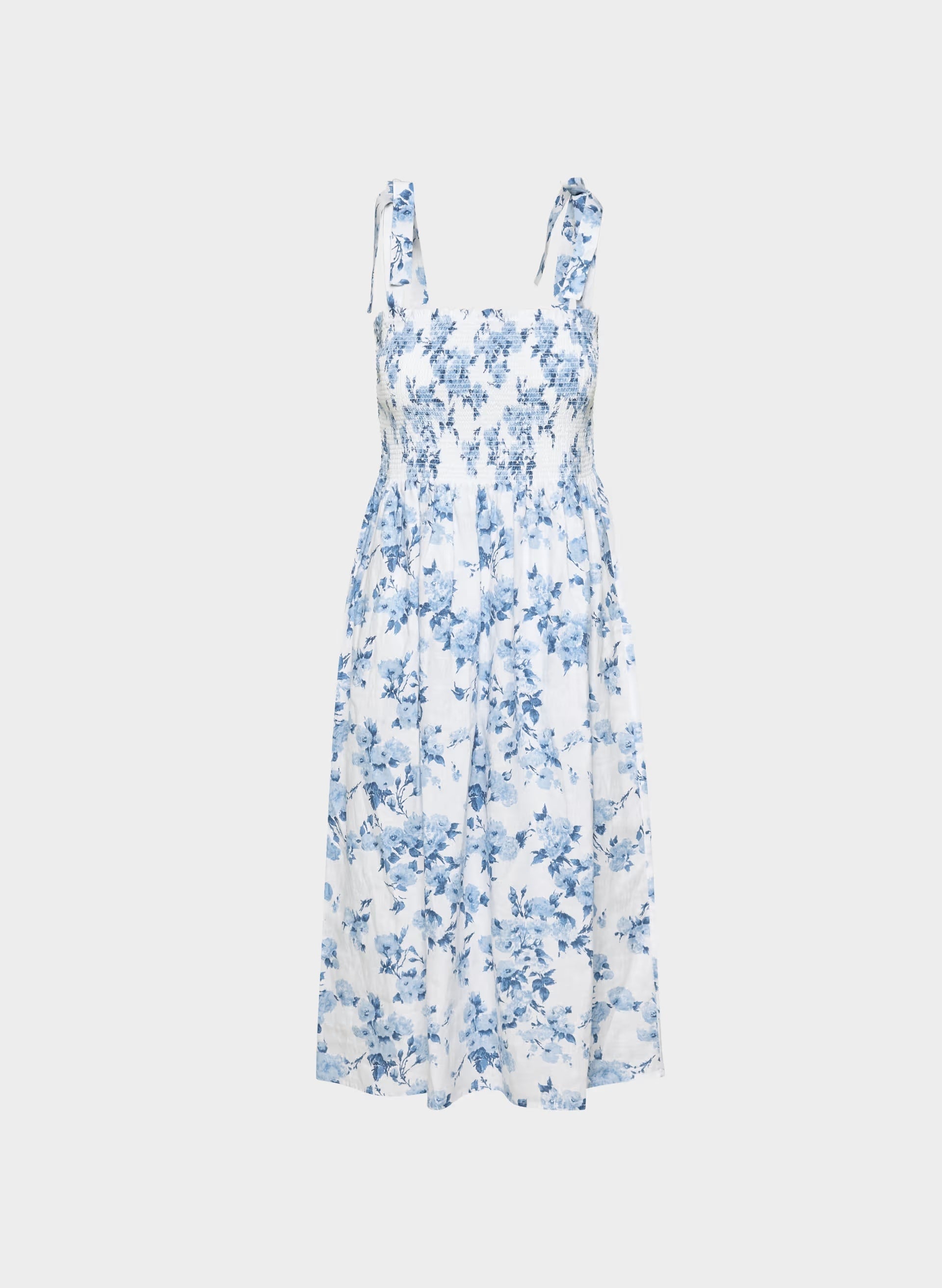Golden Hour Linen Dress - WHITE/ FR BLUE