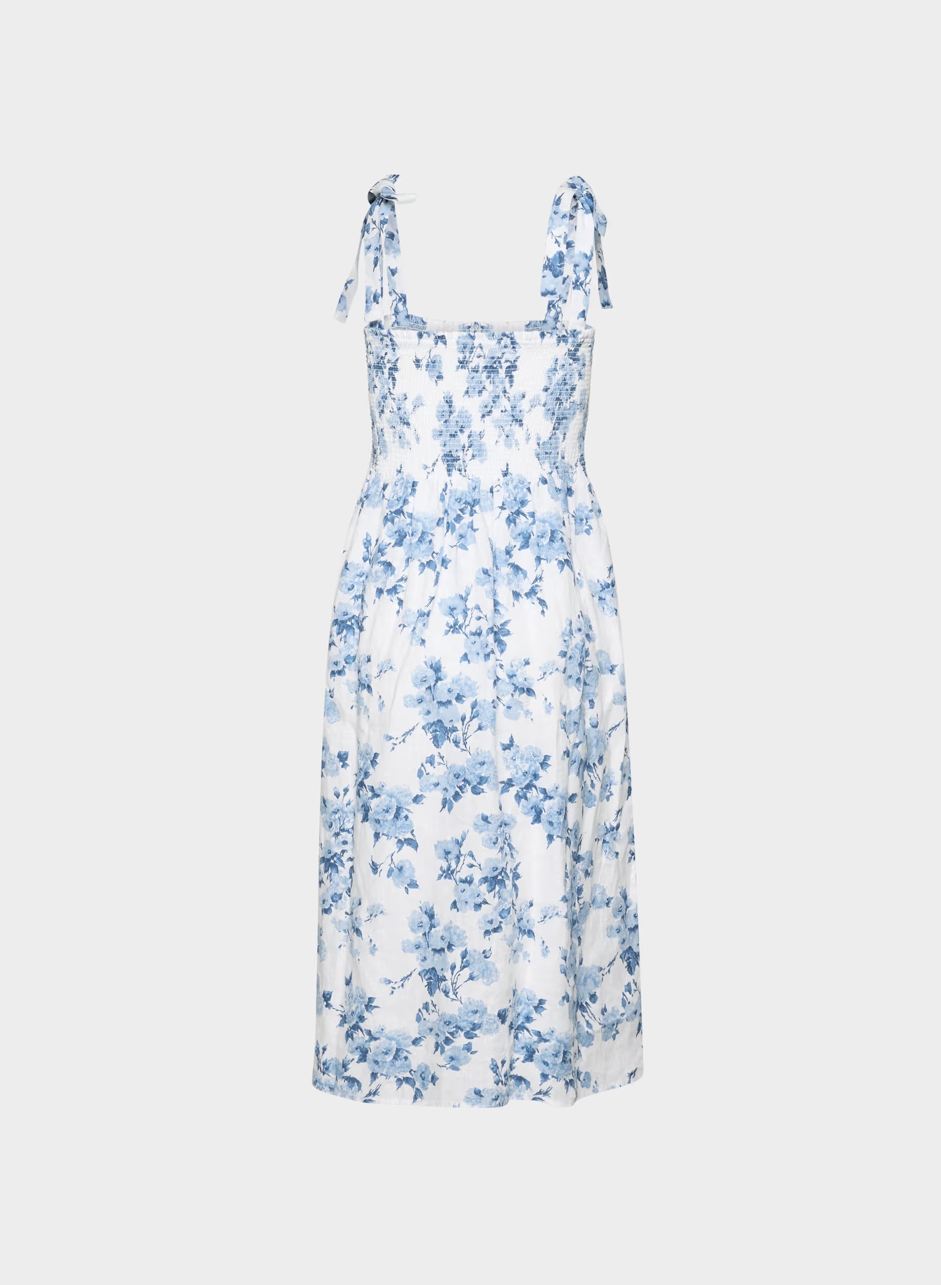 Golden Hour Linen Dress - WHITE/ FR BLUE