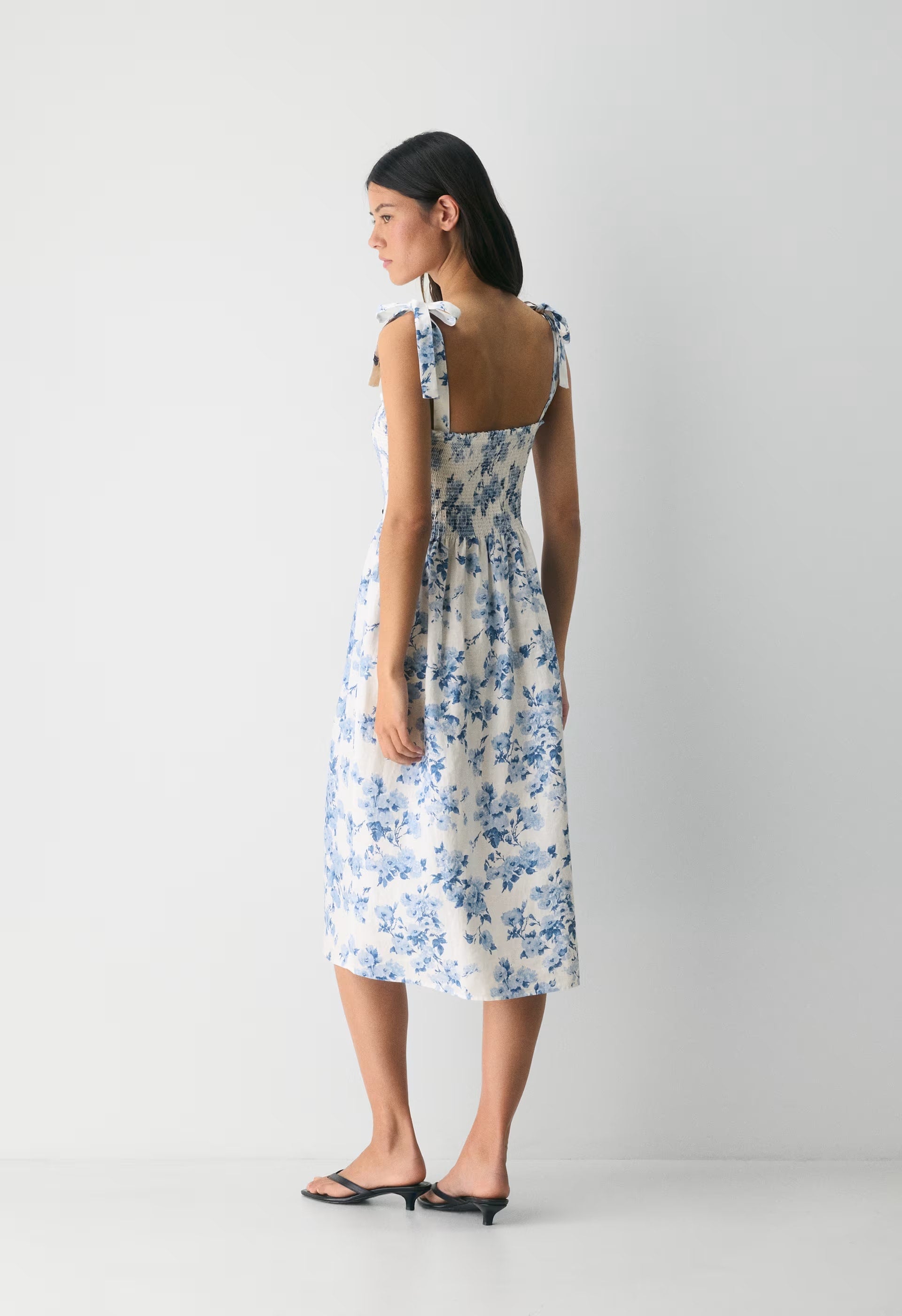 Golden Hour Linen Dress - WHITE/ FR BLUE