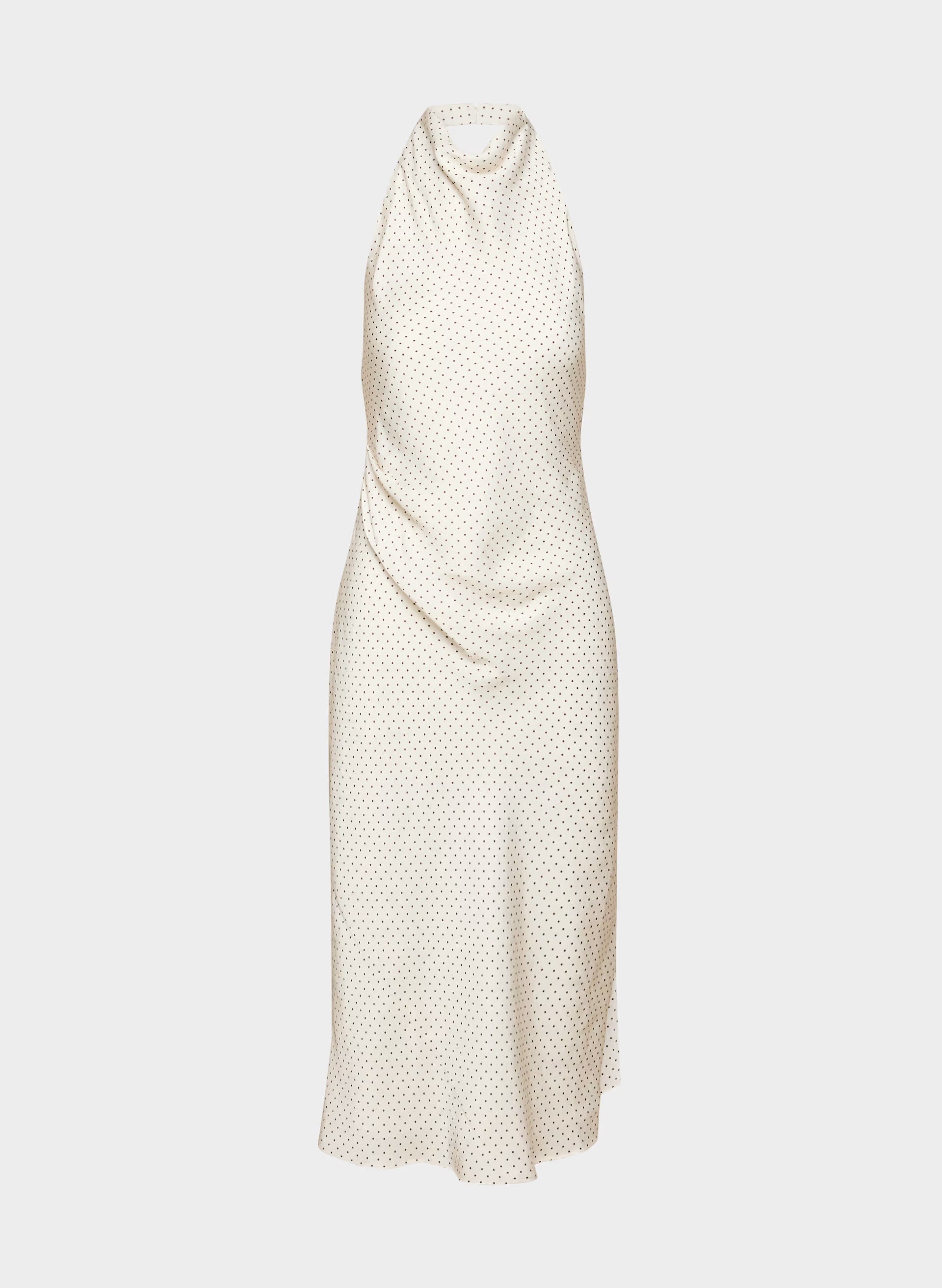 Audience Satin Maxi Halter Dress - BIRCH/ RCH M BRWN
