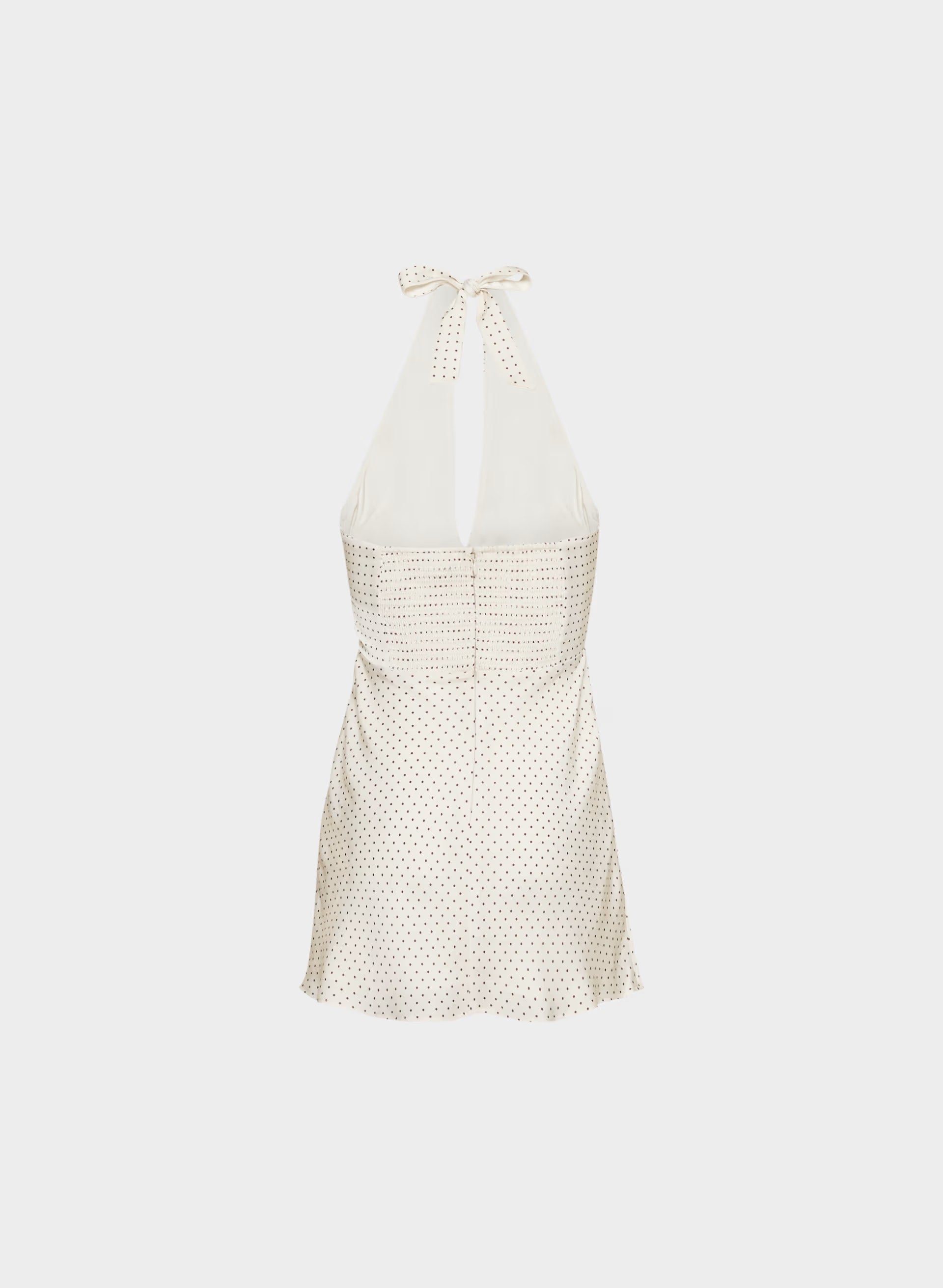 Nightscape Satin Halter Micro Dress - BIRCH/ RCH M BRWN