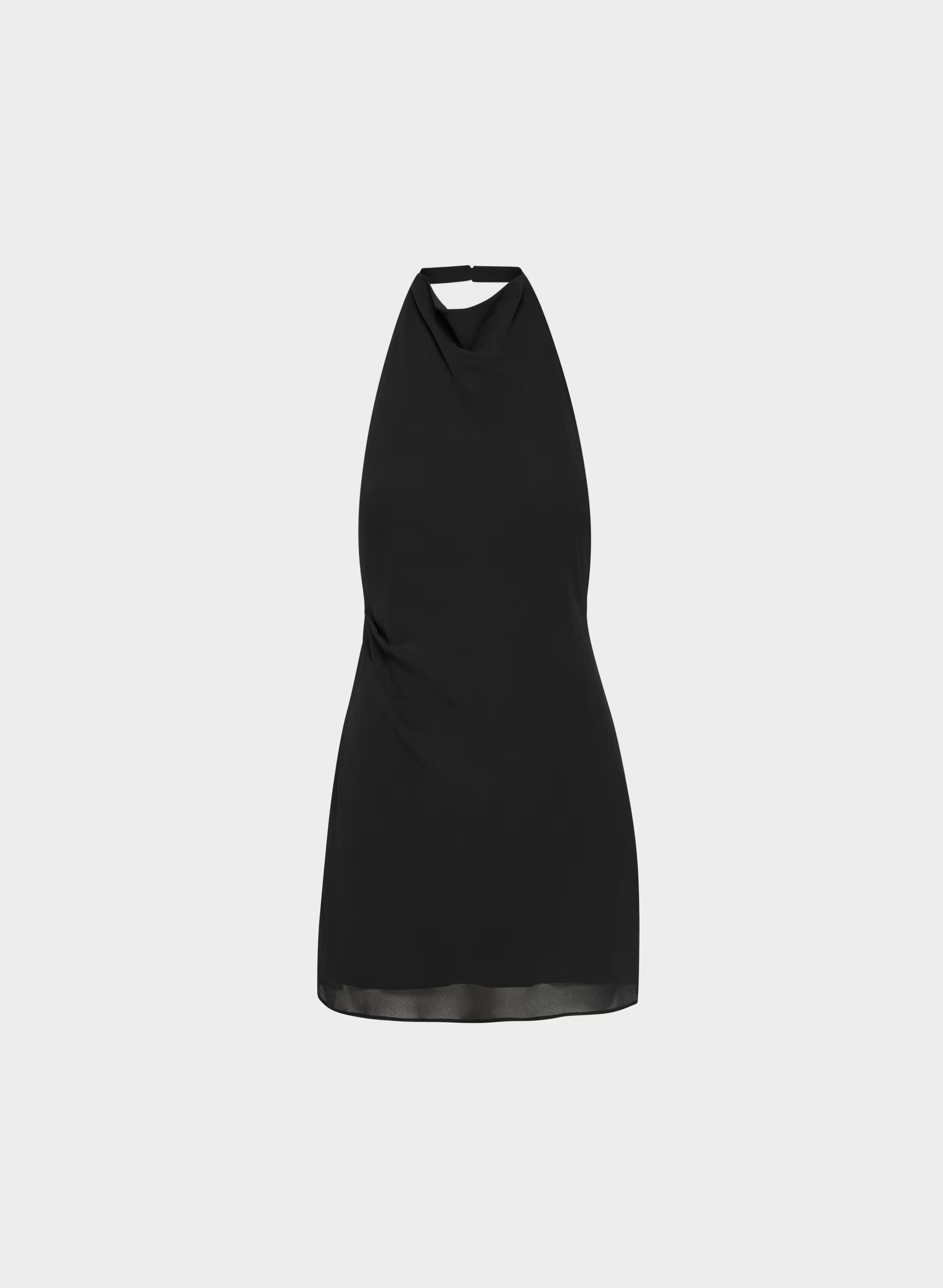 Fête Chiffon™ Audience Mini Halter Dress - BLACK