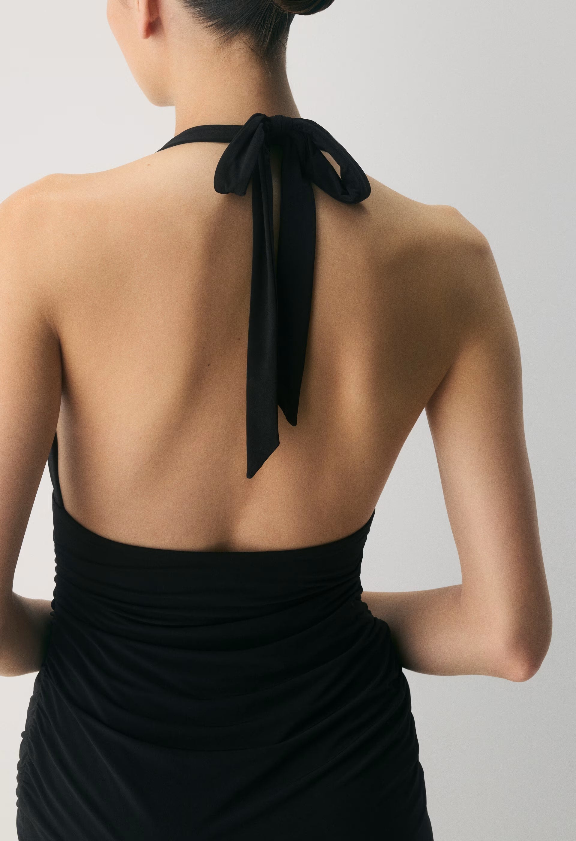 Selenic Halter Dress - BLACK
