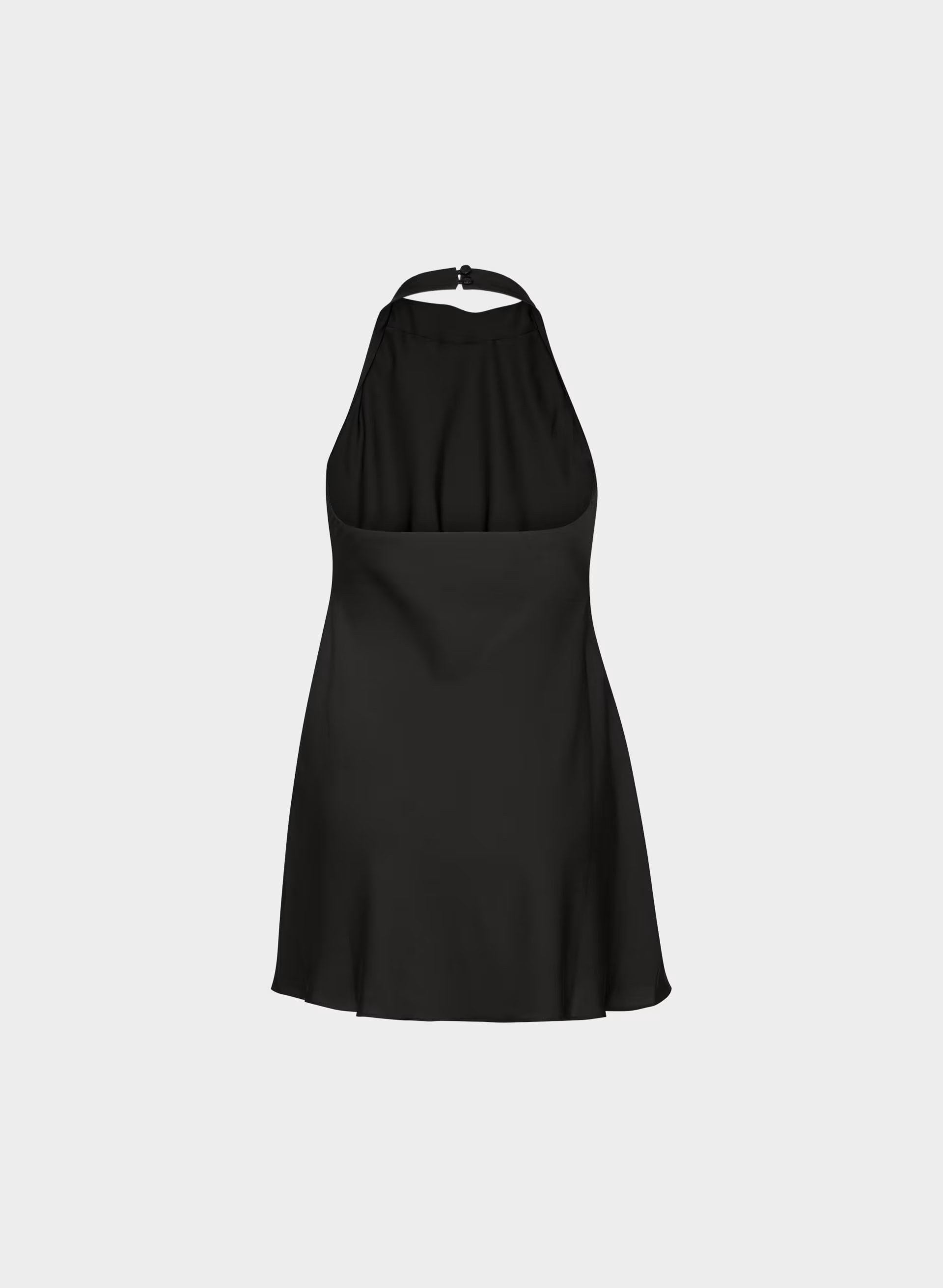 Audience Satin Mini Halter Dress - BLACK