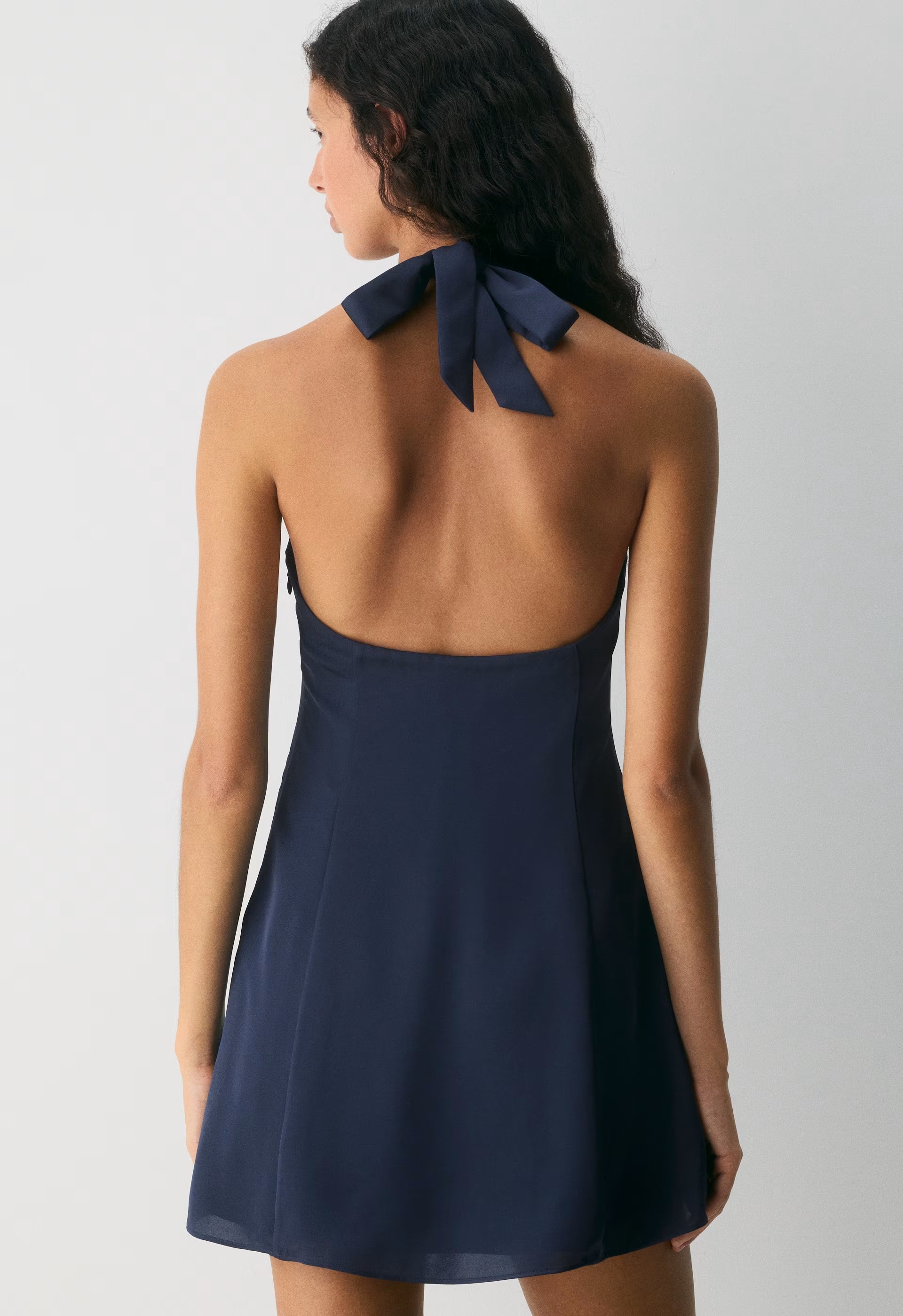 Pirouette Satin Halter Dress - ADMIRAL