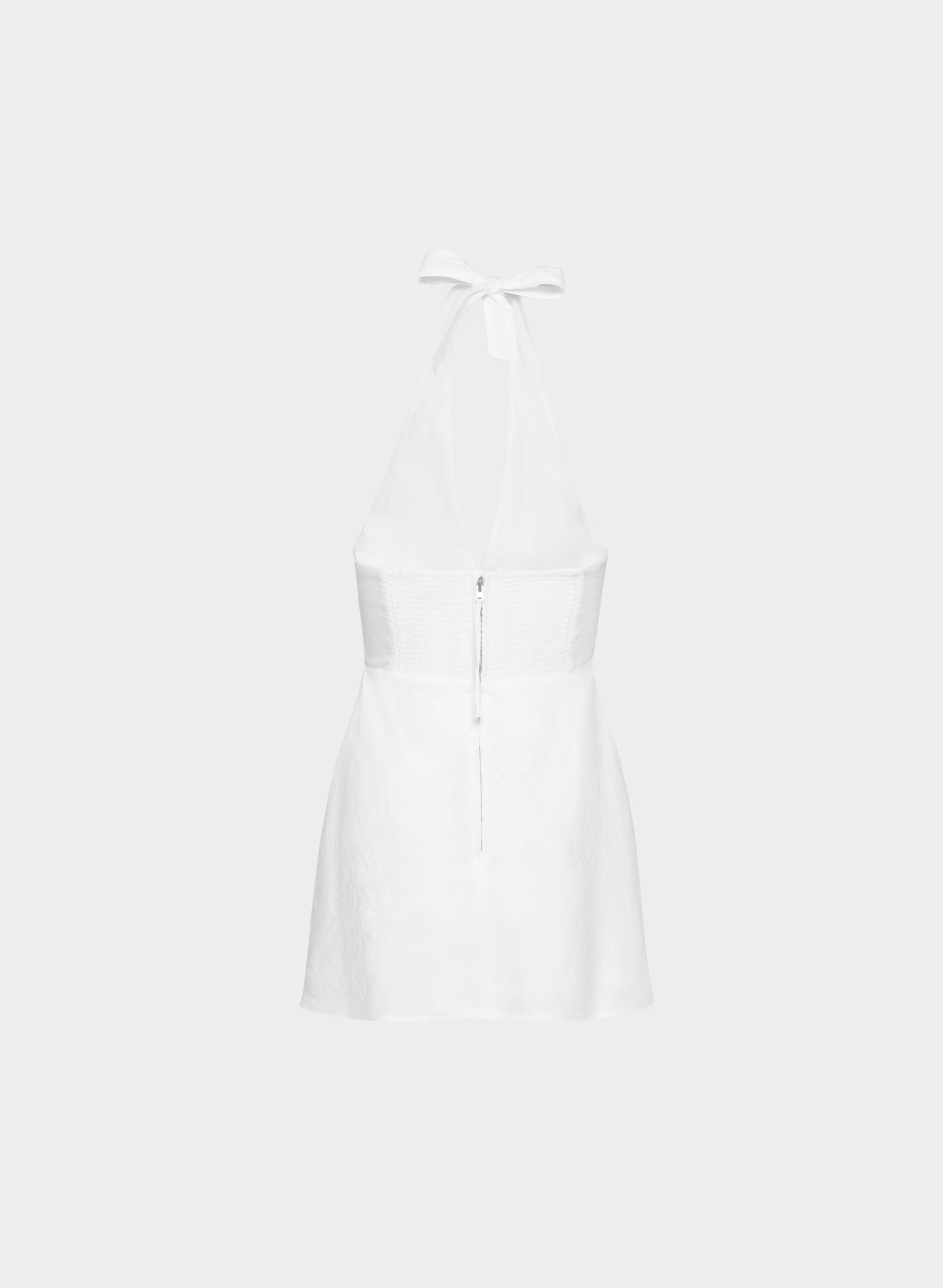 Nightscape Linen Halter Micro Dress - WHITE