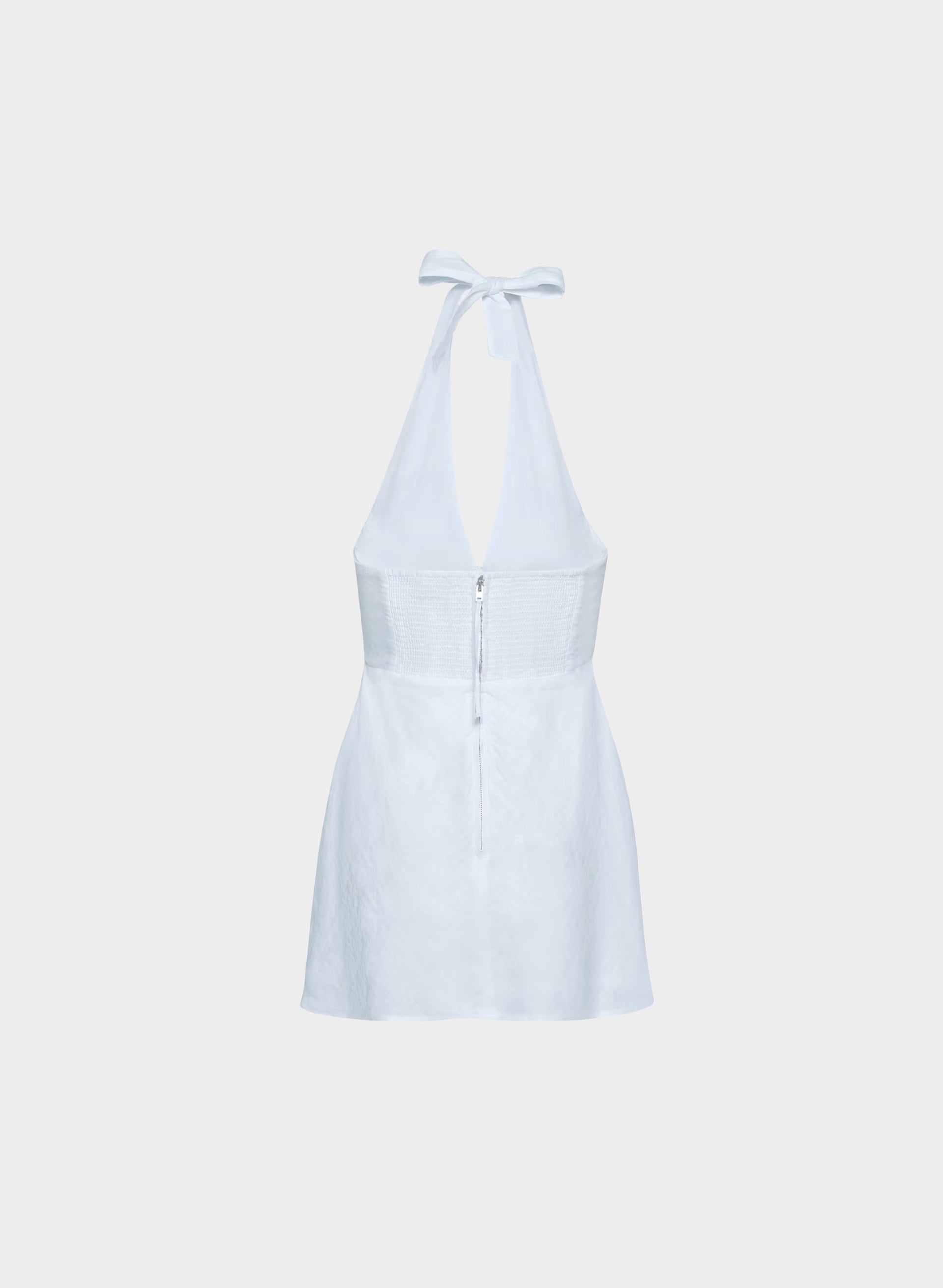 Nightscape Linen Halter Micro Dress - MIDDAY BLUE