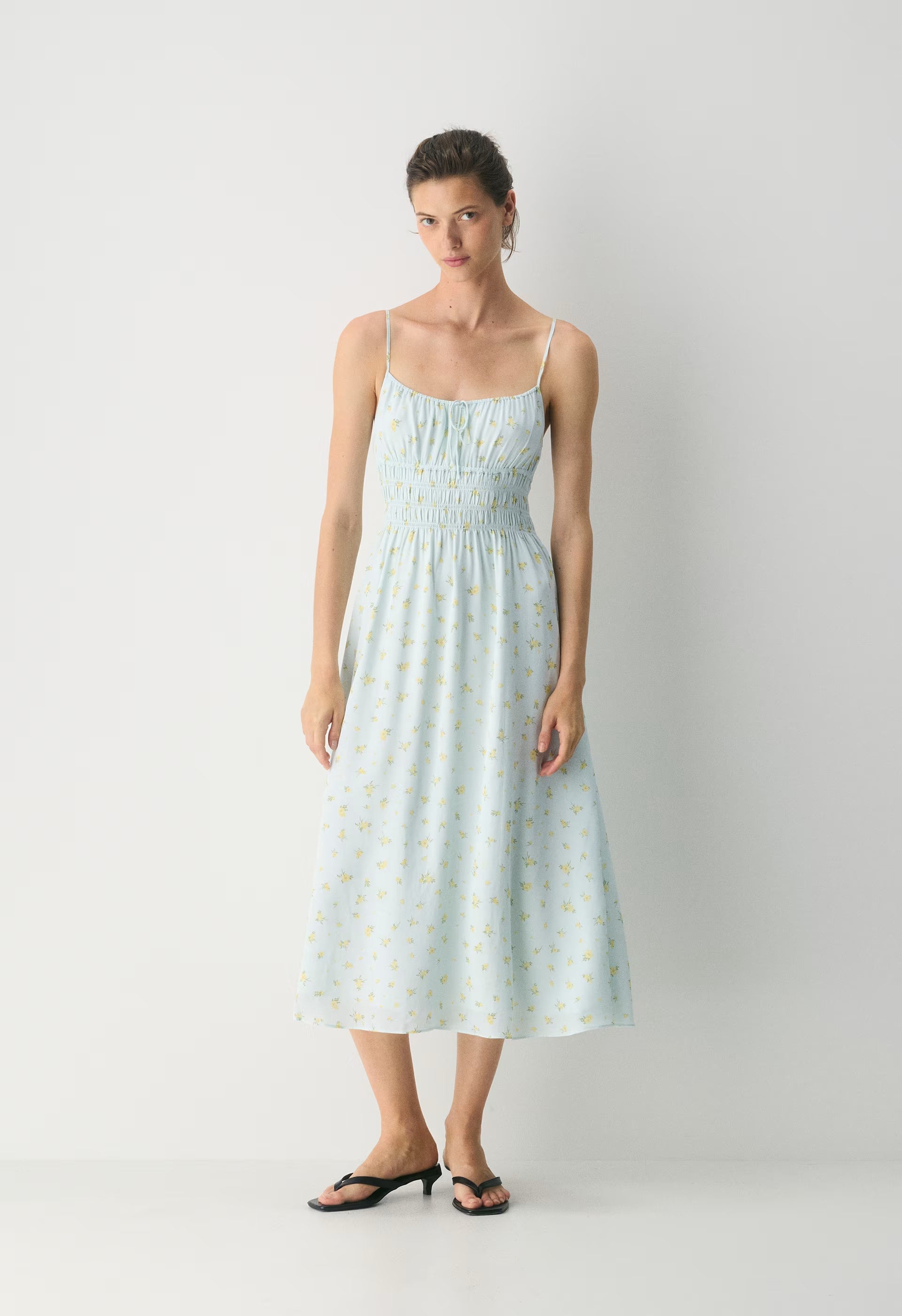 Typescript Cami Dress - WHITE/ VILLA BLUE