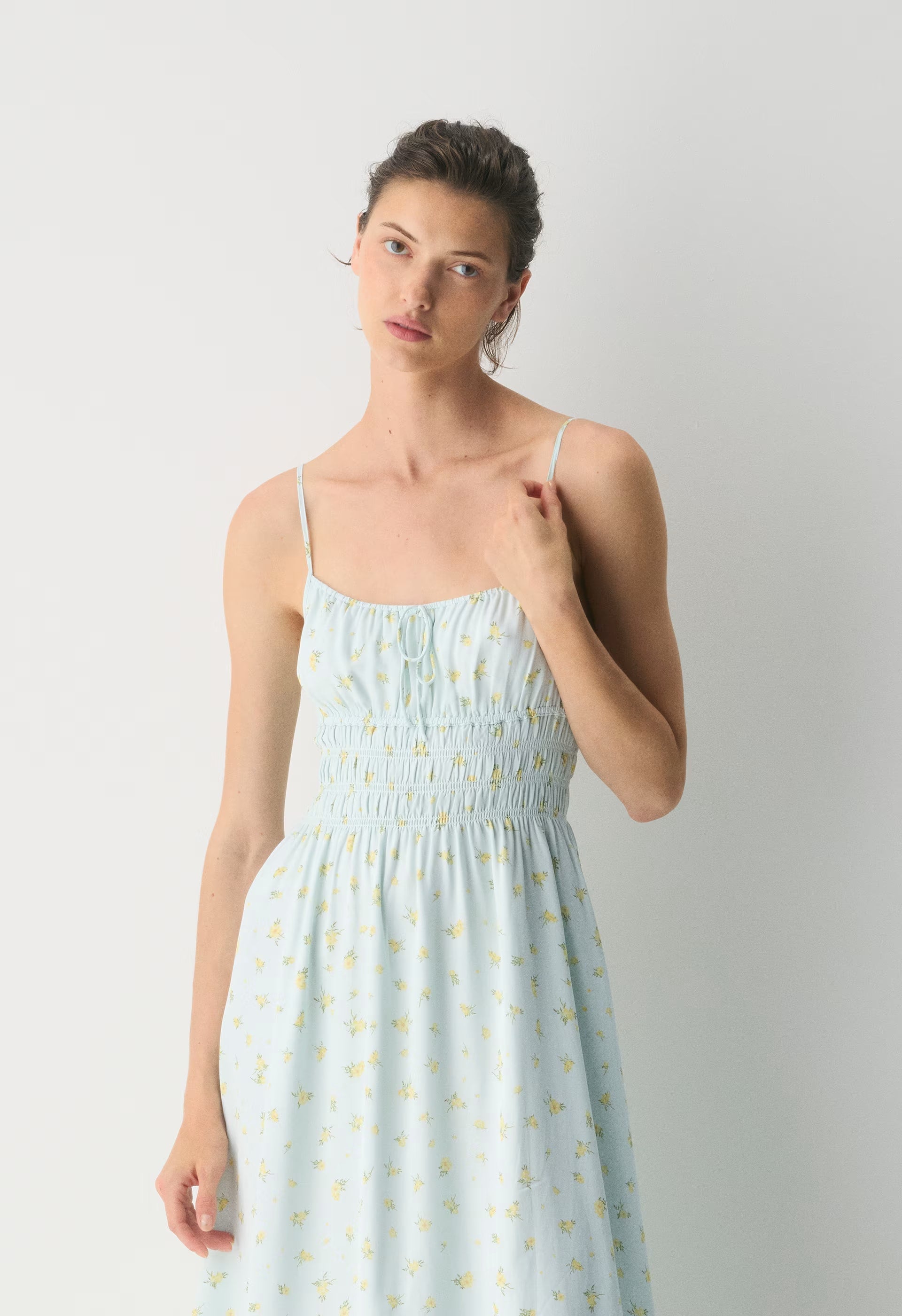 Typescript Cami Dress - PALE AGV GR /PALE YLW