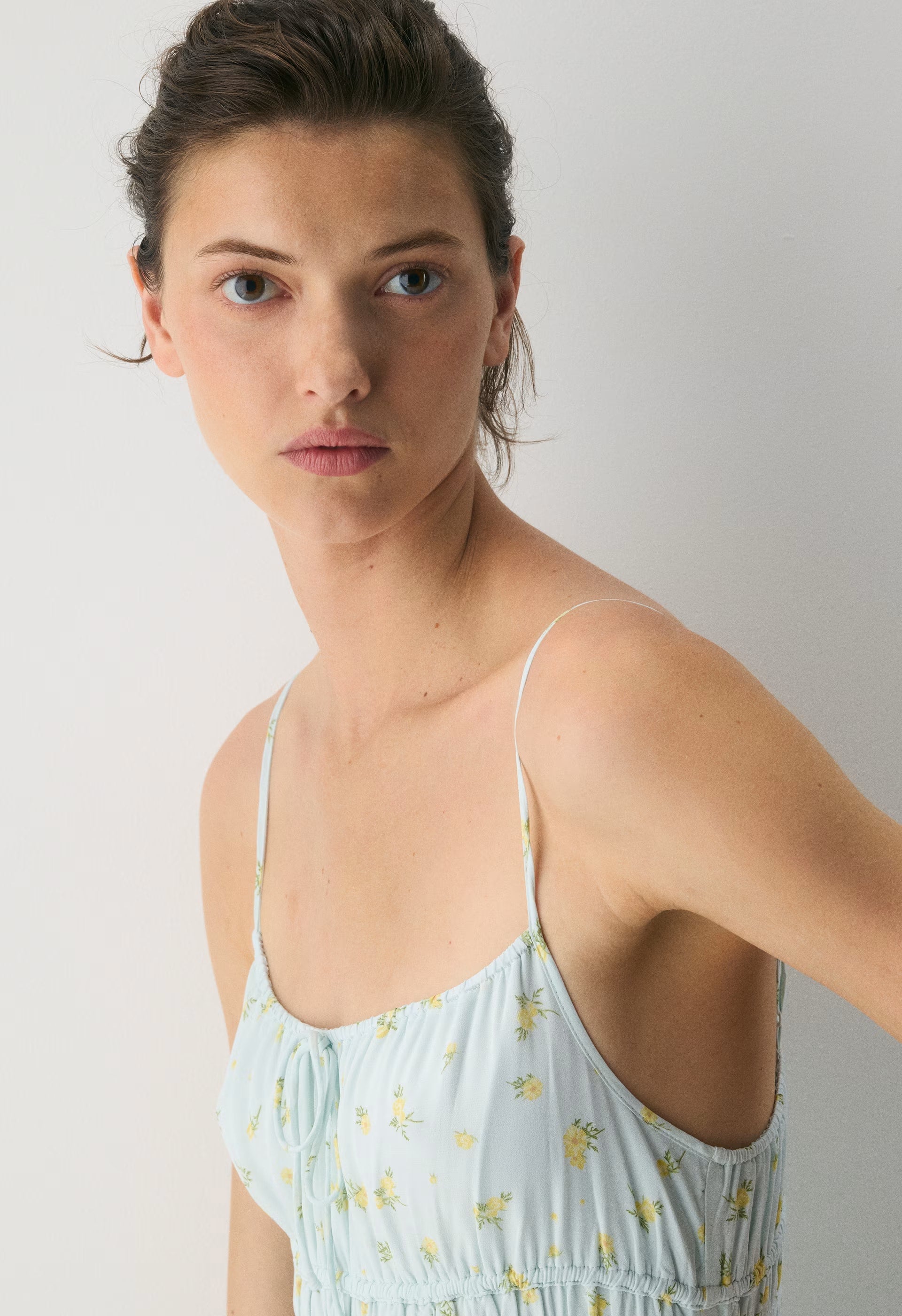 Typescript Cami Dress - WHITE/ VILLA BLUE