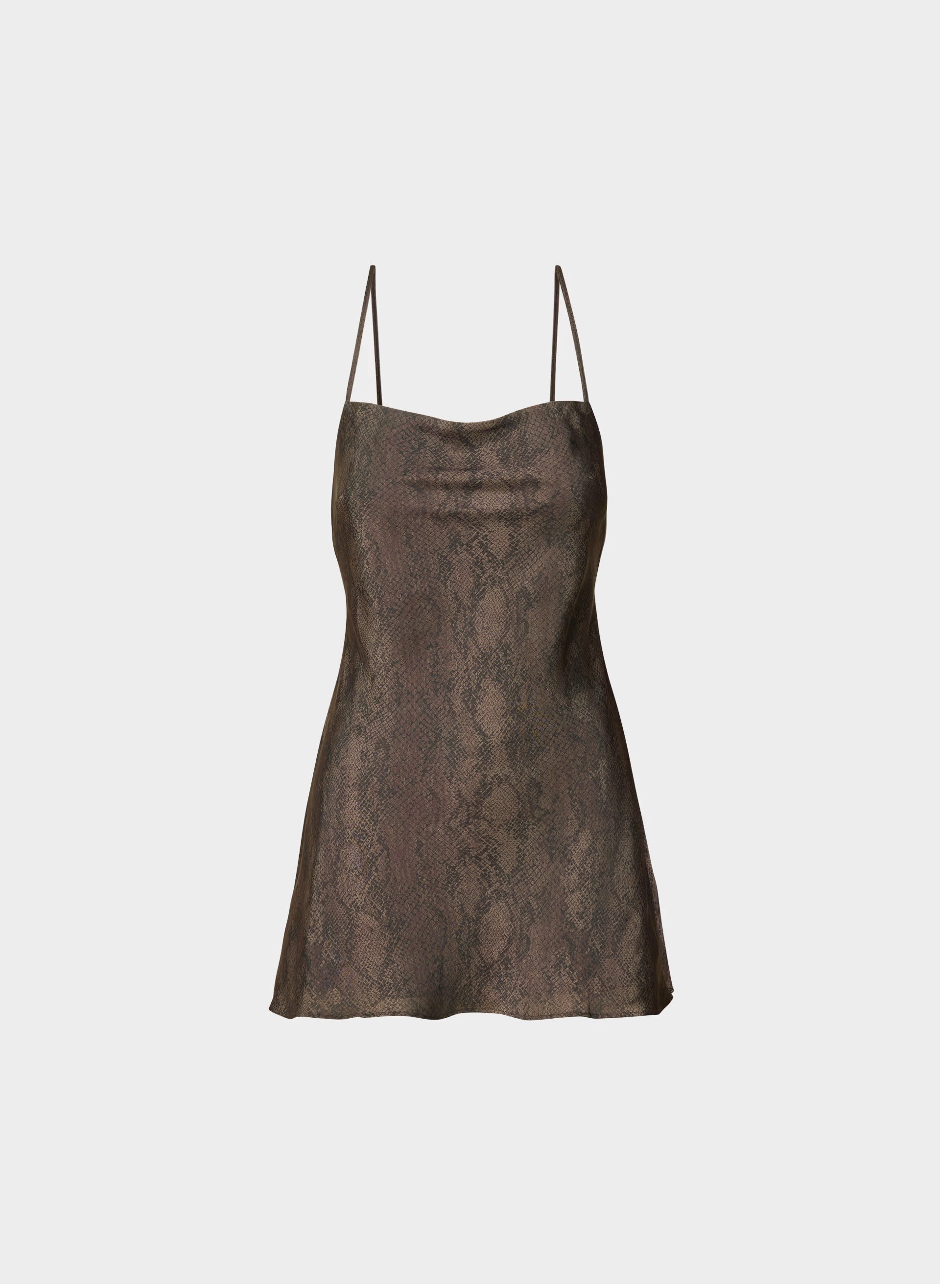 Confession Satin Dress - RICH MOCHA BRN/ TONAL