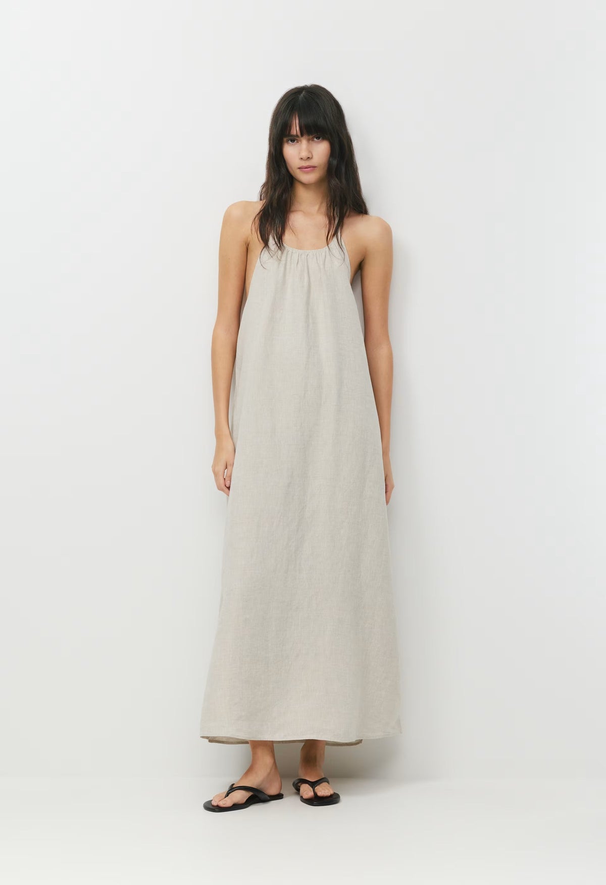 Sunpost Linen Halter Dress - UNDYED ECRU