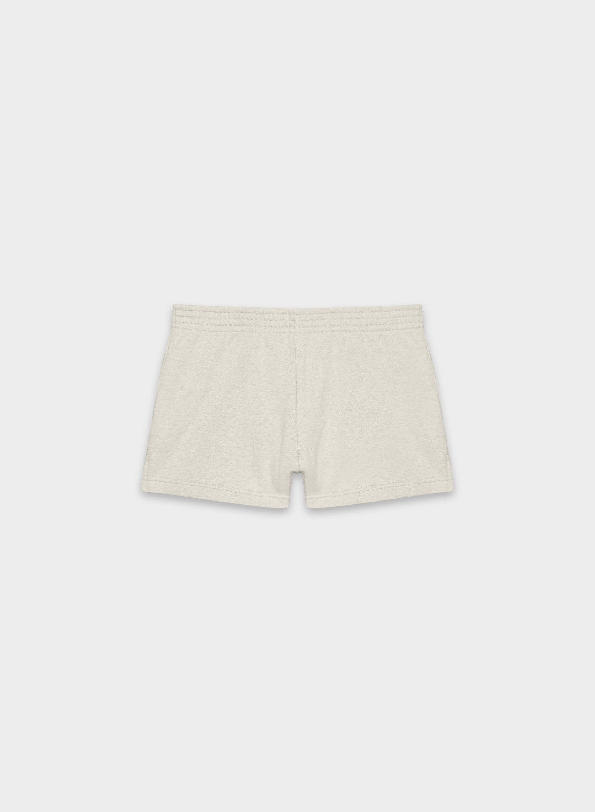 Cozy Sweatfleece Perfect Micro Short - HEATHER ECRU