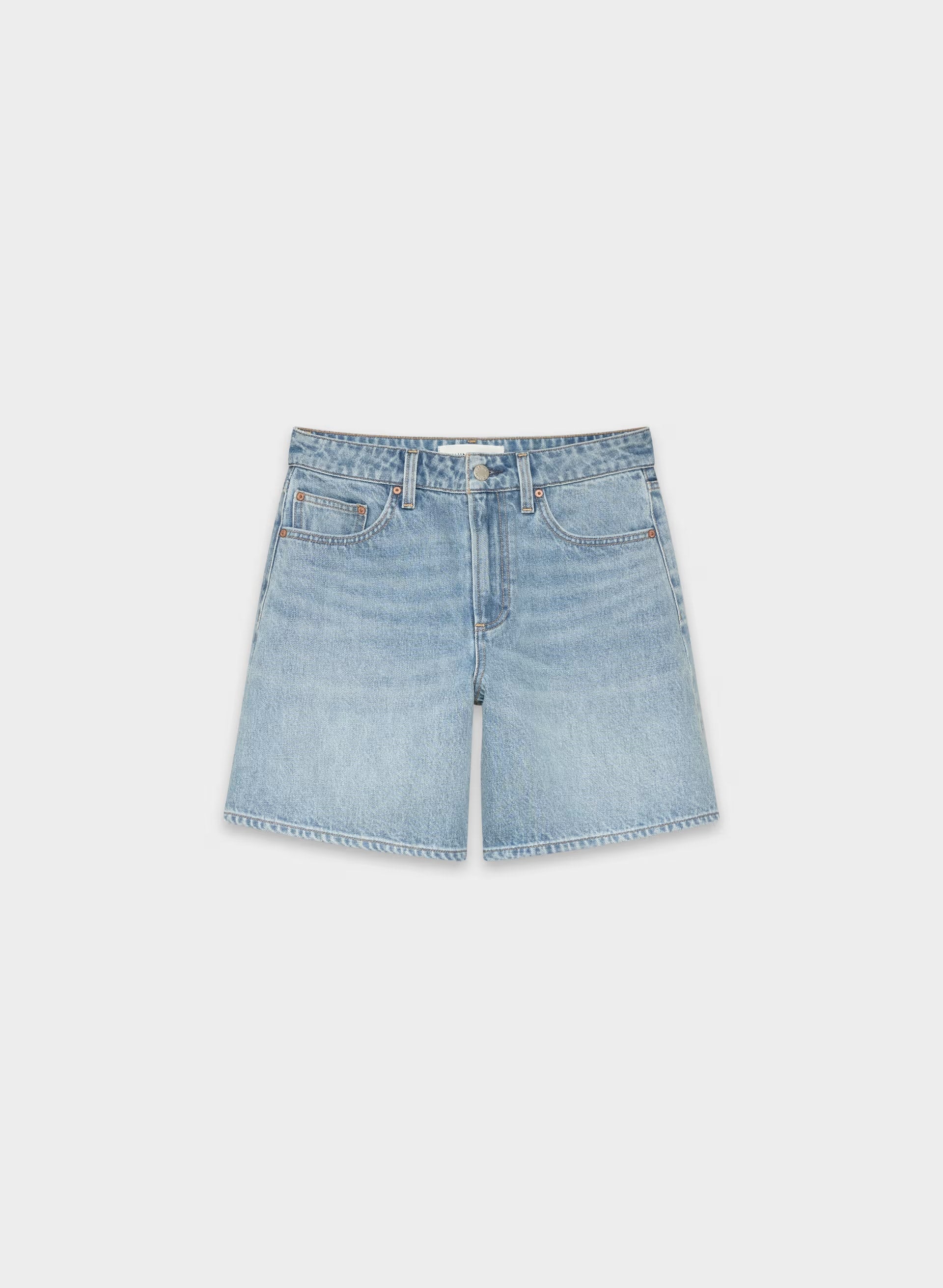 Denim Forum The ‘90s Vintage Hi Mid-Thigh Denim Short - 7 YRS BLEU TABOO