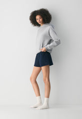 Cozy Sweatfleece Boyfriend Lo-Rise Mini Short - ADMIRAL