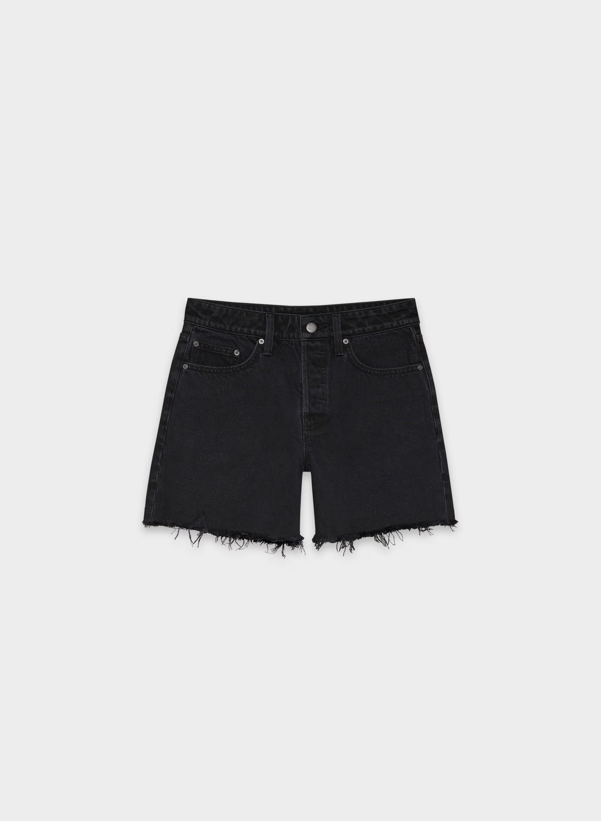 Denim Forum The Ex-Boyfriend Hi Mid-Thigh Denim Short - BLACK EYELINER