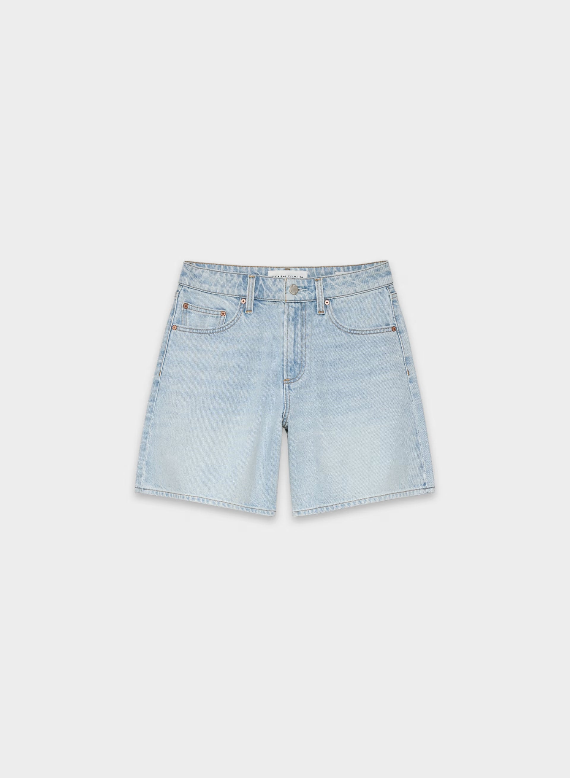 Denim Forum The ‘90s Vintage Hi Mid-Thigh Denim Short - 15 YRS BRL THR BLEU