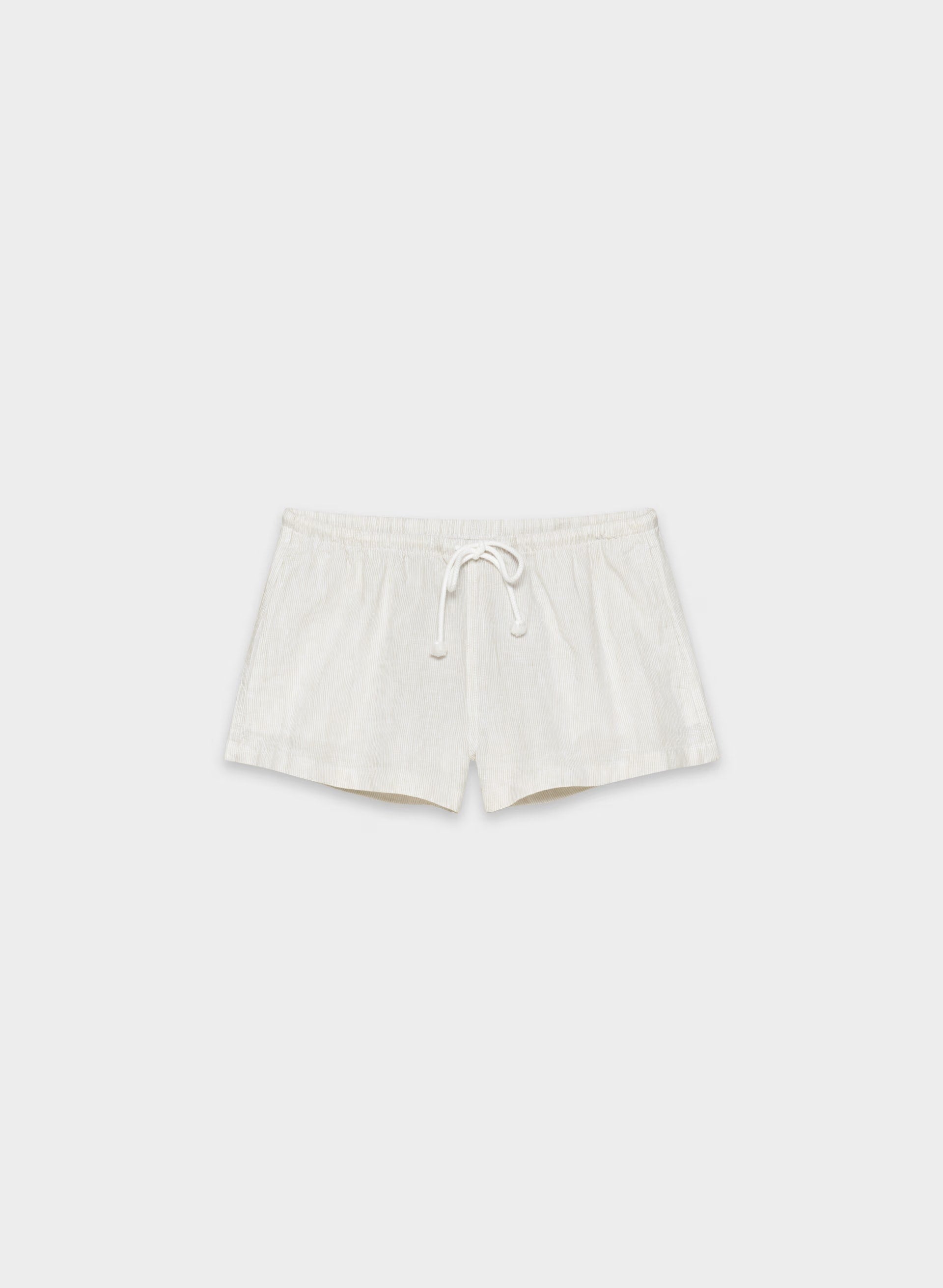 Ansel Linen Short - INGD STRP W /NTRL ECRU