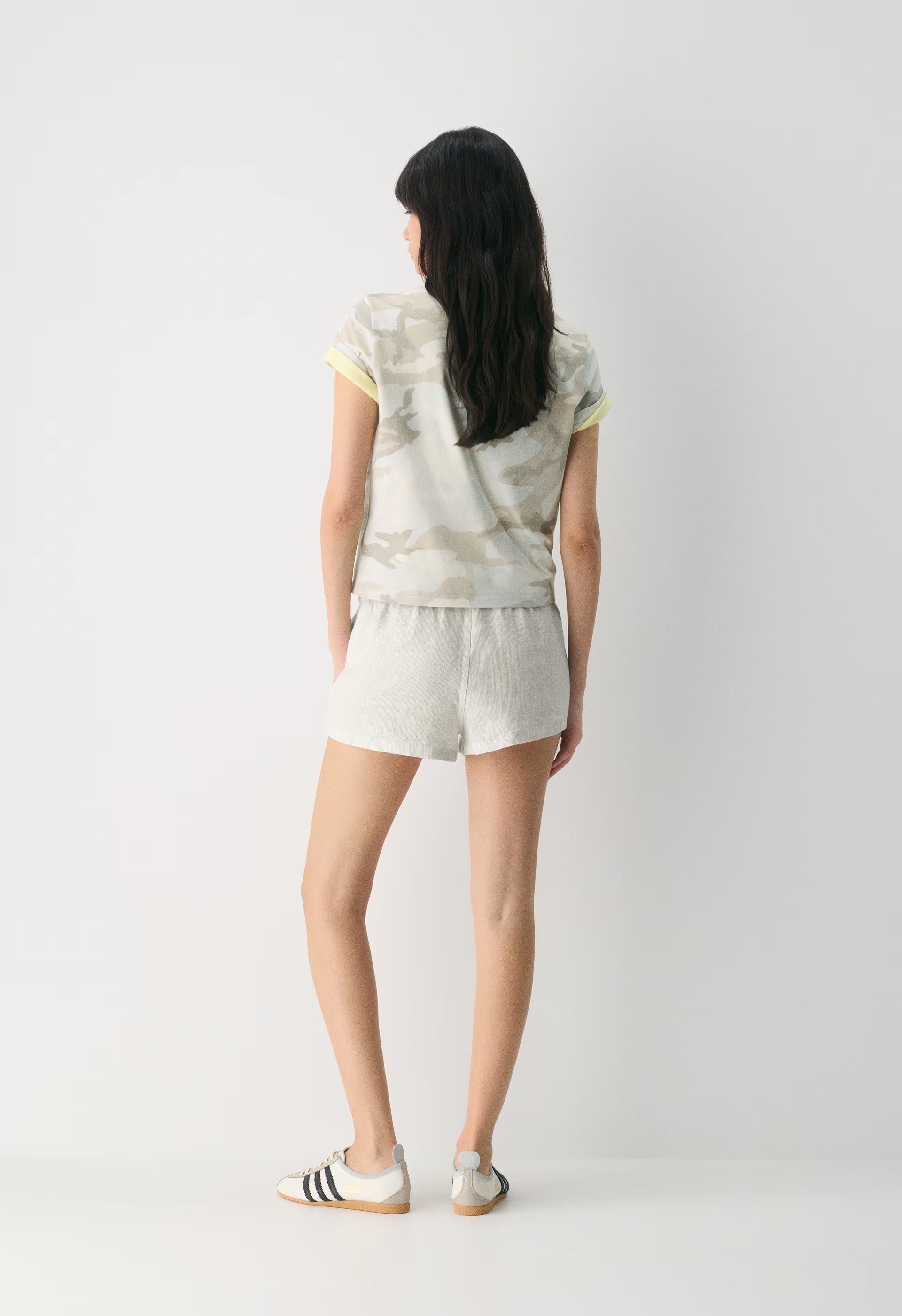 Ansel Linen Short - INGD STRP W /NTRL ECRU
