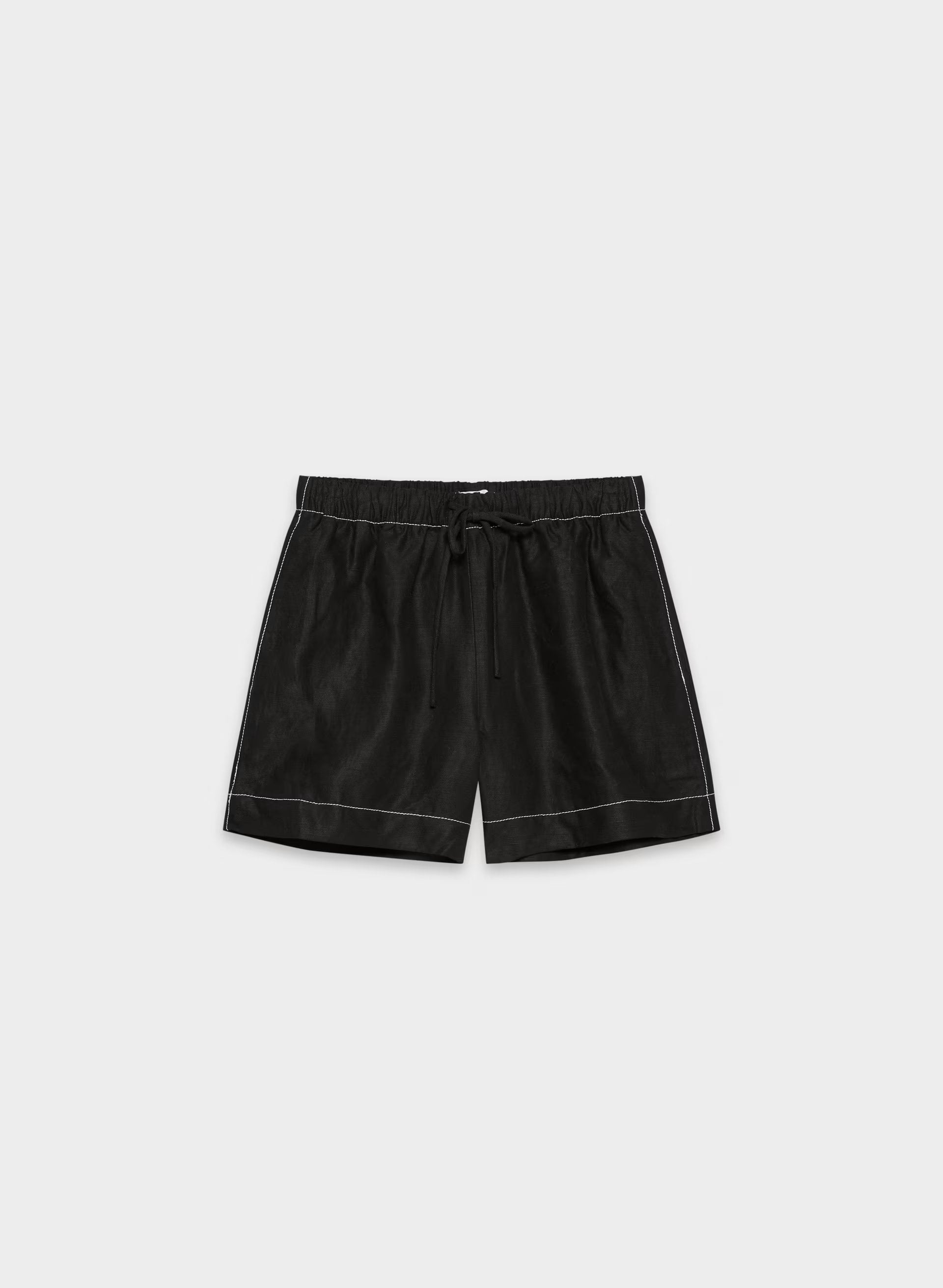 The Lodge Short™ Mid-Thigh - CruiseLinen™ - BLACK/LIGHT BIRCH