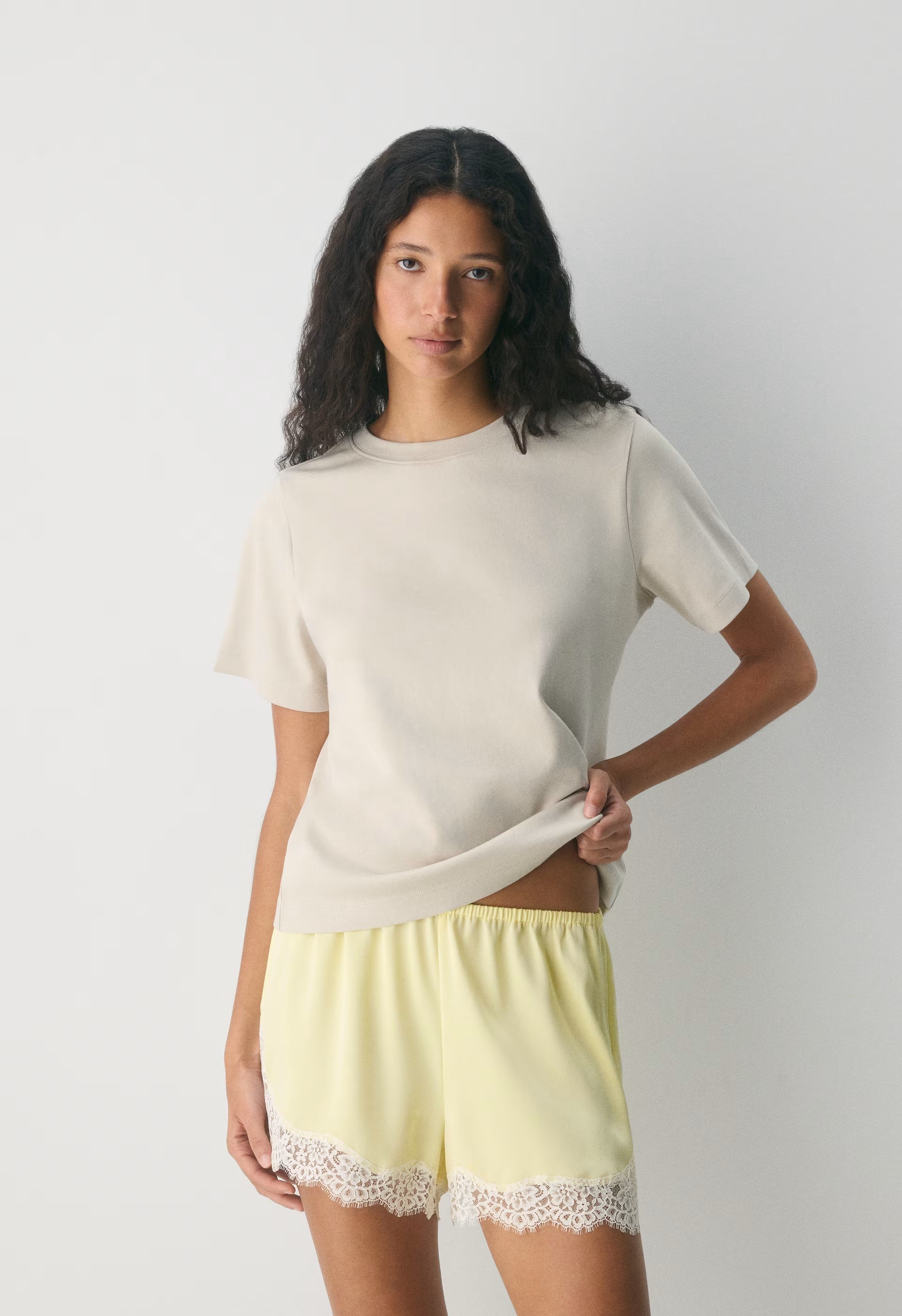 Whimsy Satin Short - LEMONADE/LIGHT BIRCH