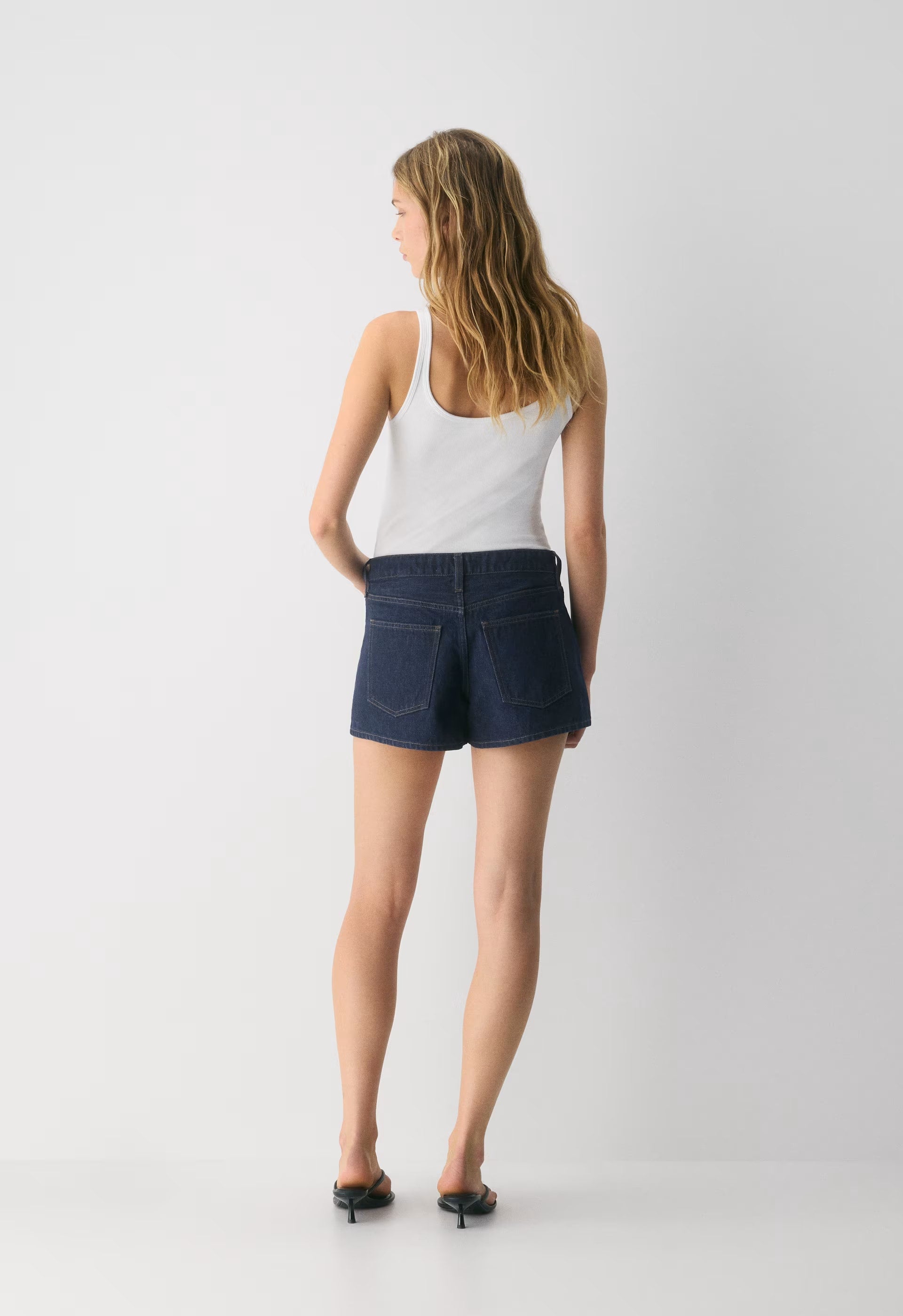 Denim Forum Alyssa Mid-Rise Mini Denim Short - NO-STRESS DARK BLUE