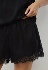 Whimsy Linen Short - BLACK/BLACK