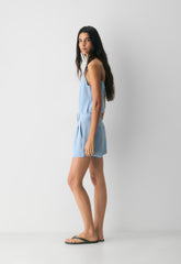 The Effortless Short™ Mini - Crepette™ - RIPPLE BLUE